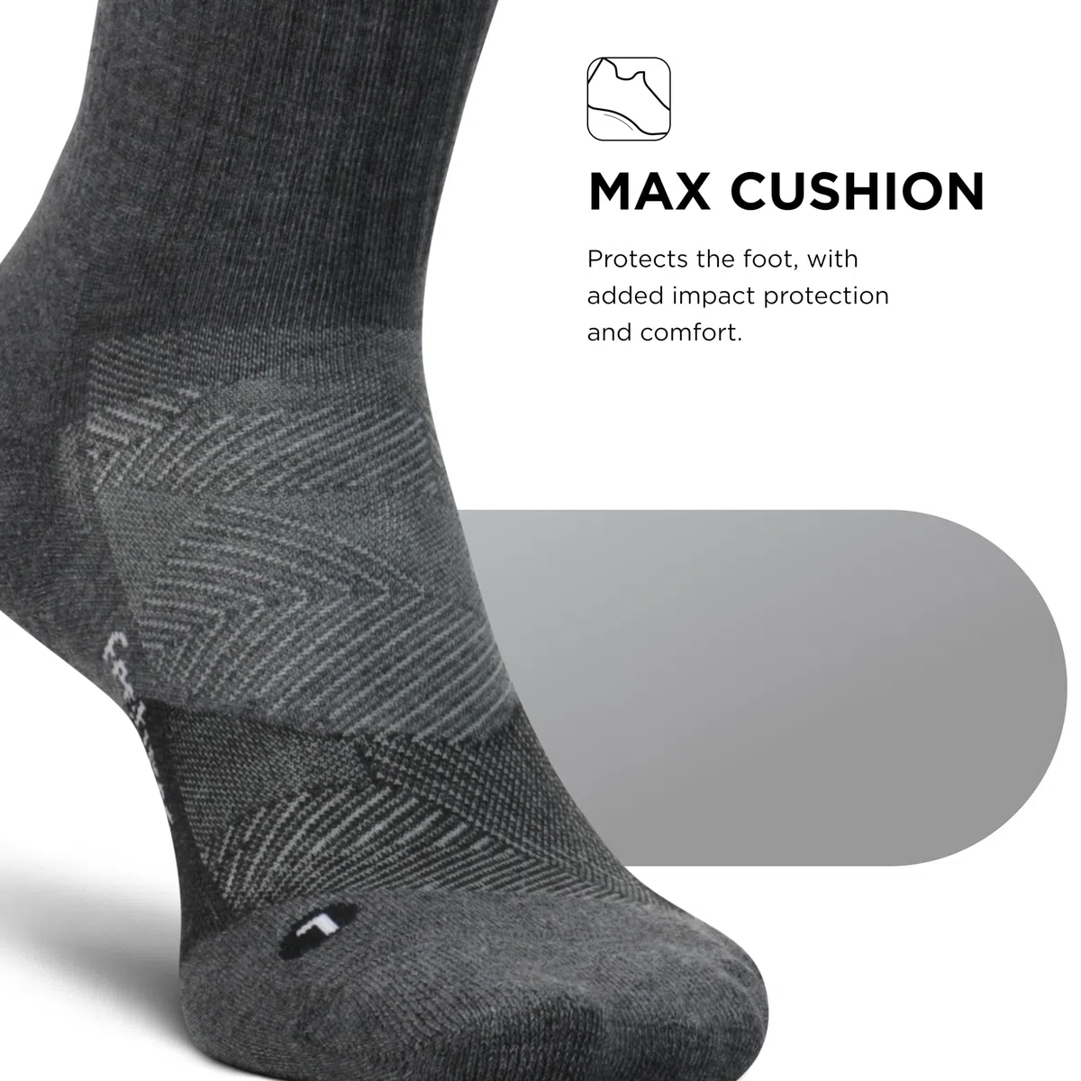 Feetures Trail MAX Cushion Mini Crew Calcetín Unisex Adulto