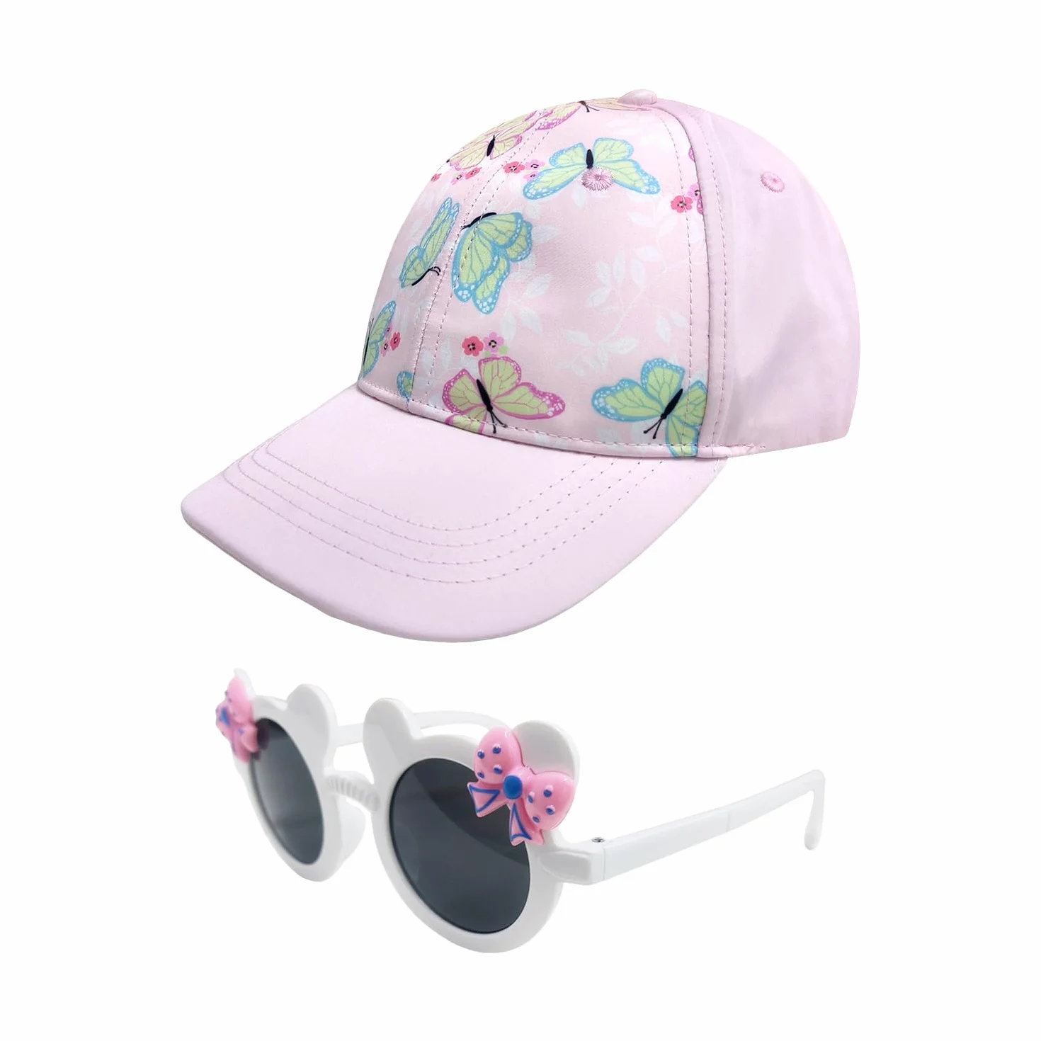 Gorra de Béisbol para Niños con Anteojos, Sombrero Ajustable con Agujero de Cola de Caballo para Deportes al Aire Libre