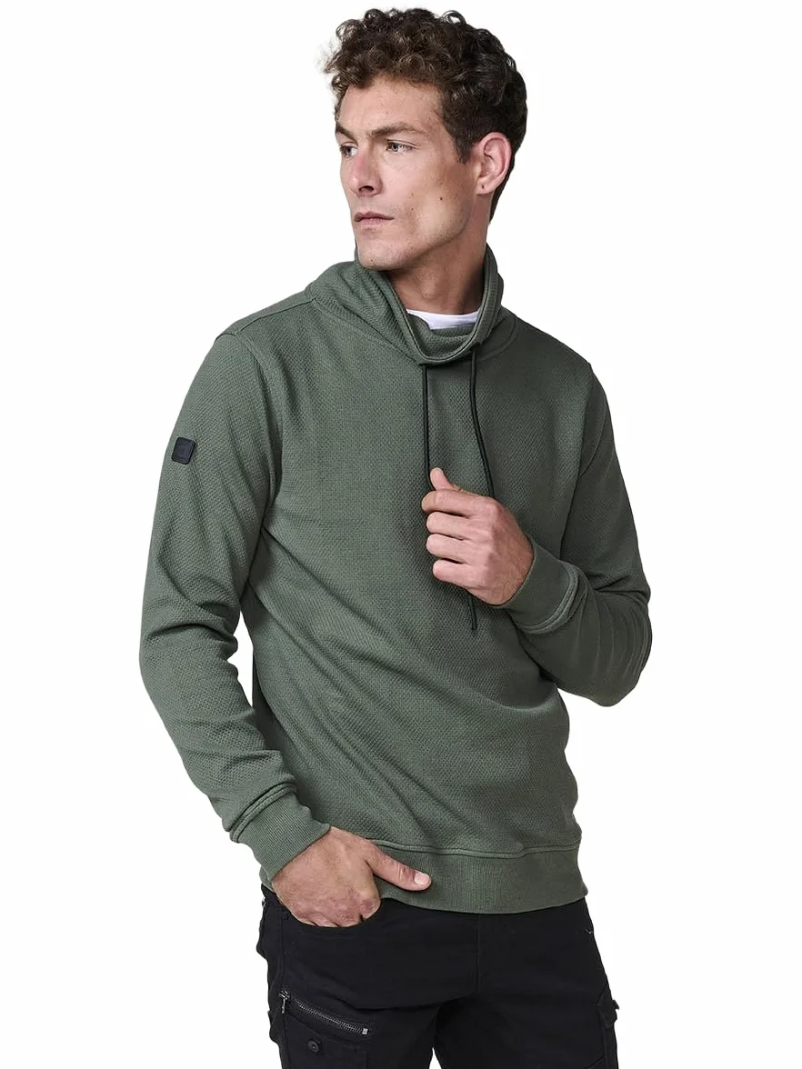 Koroshi Sudadera Hombre Cuello Alto con Cordón Ajustable 2521SU32