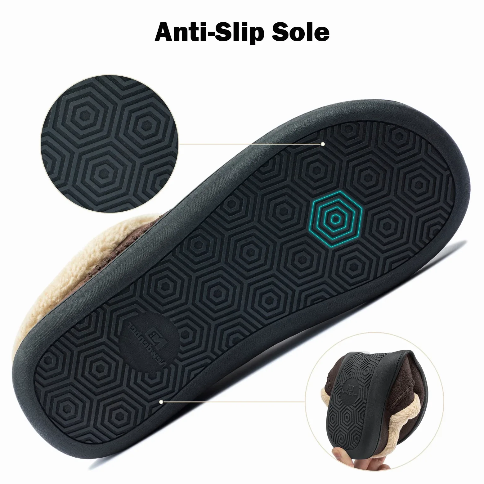 Miqieer Zapatillas de Estar por Casa Hombre Cálido Felpa Pantuflas de Memory Foam Cómodo y Antideslizante para Interior Exterior Talla 39-50 EU