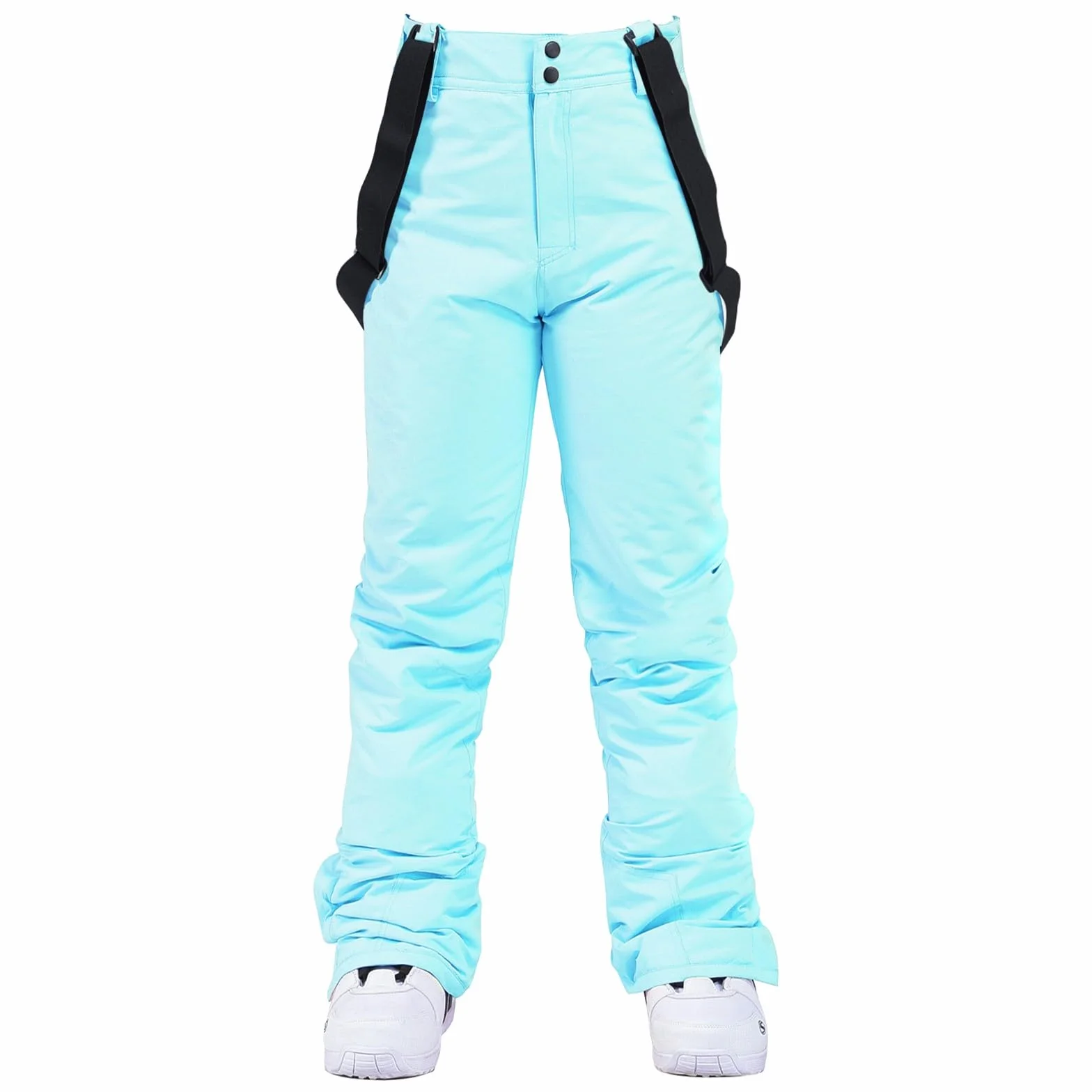 Pantalones de esquí impermeables mujer con tirantes ajustables softshell cálidos