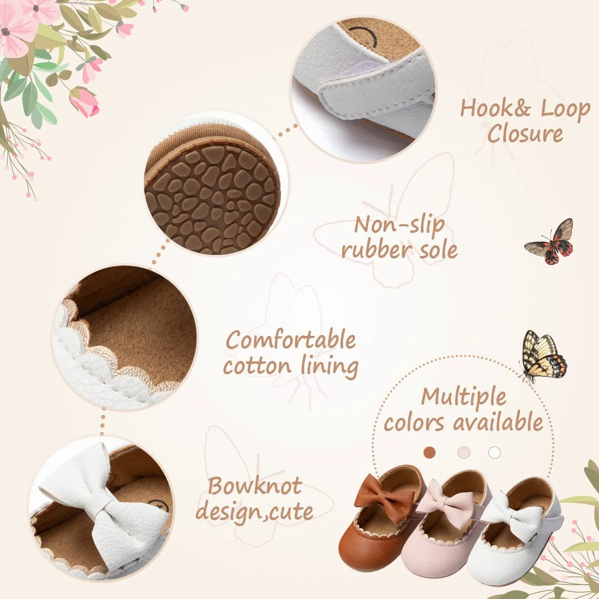 HsdsBebe Zapatos planos Mary Jane para bebés y niñas, con lazo, suela suave, antideslizante, para primeros pasos, zapatos de vestir de boda