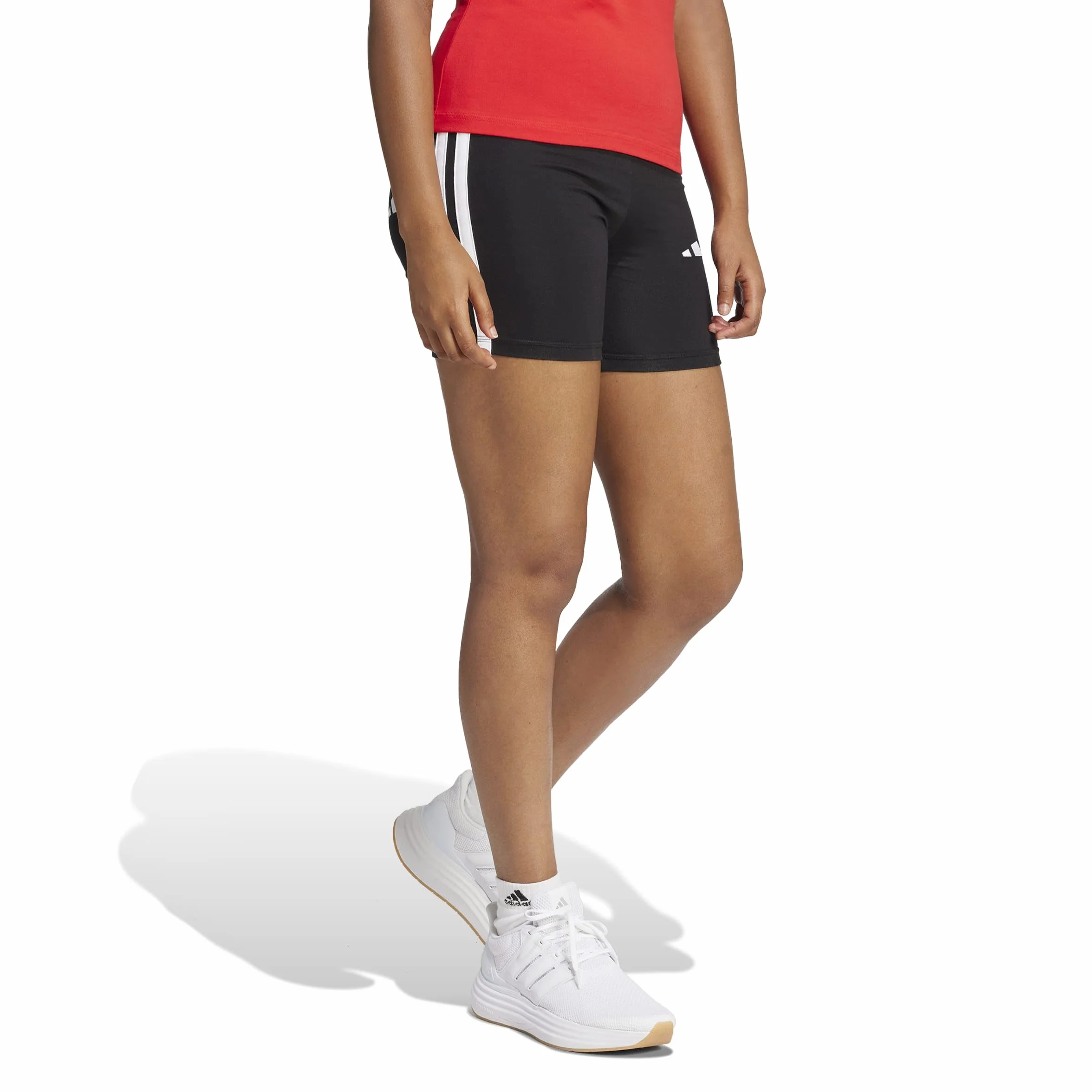 adidas Women's Mallas Cortas Essentials High Waisted Biker 3 Bandas