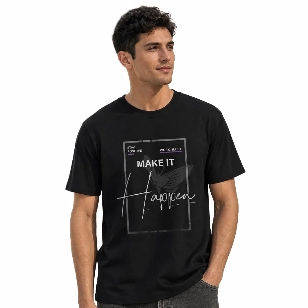 NOBERO - Camiseta para hombre de algodón con estampado gráfico de corte clásico
