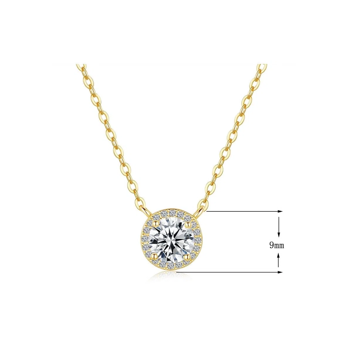 Collar de cadena para mujer, no se deslustra, collar femenino para mujer, moissanita