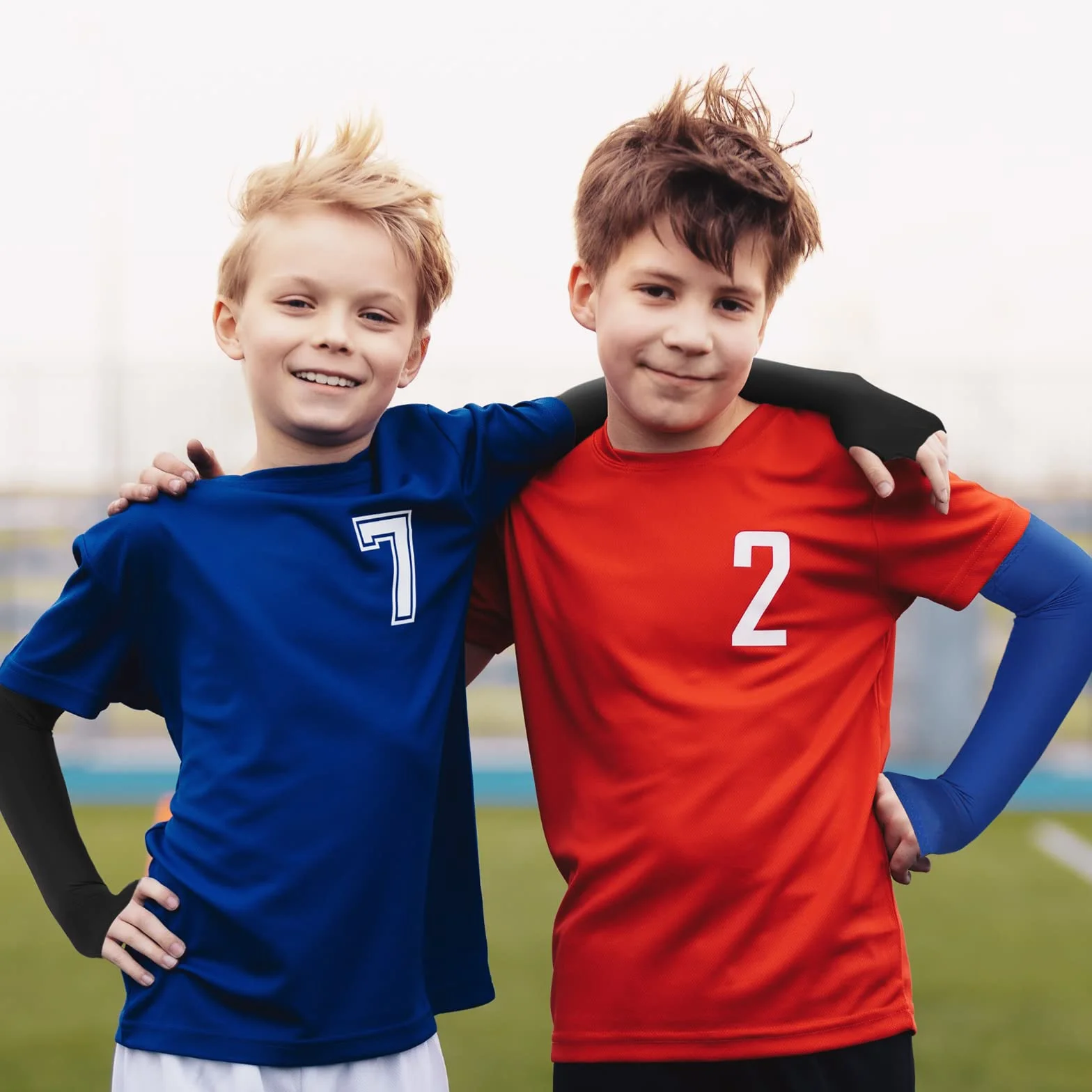Mepase 10 pares mangas de brazo para niños, compresión, protección solar UV, enfriamiento deportes