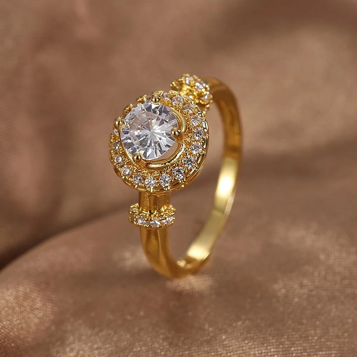 Anillo de oro de oro auténtico de 9 K/14 K/18 K, anillo de boda con 0,5 ct moissanite para mujer
