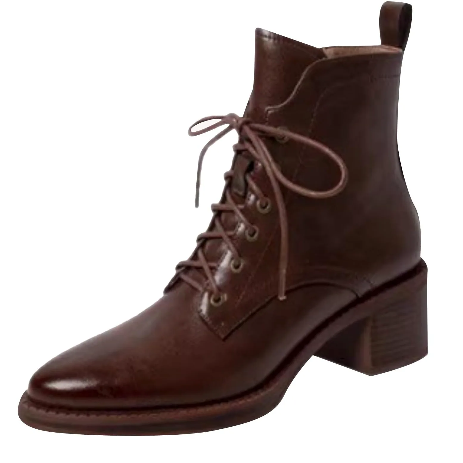 Genérico Botines Mujer Vestir con Cordones Plataforma Botas Punta Redonda Elegantes Zapatos Suaves Comodas Caminar Bota Casuales Antideslizantes Botin para Otoño Invierno Trabajo Paseo y Uso Diario