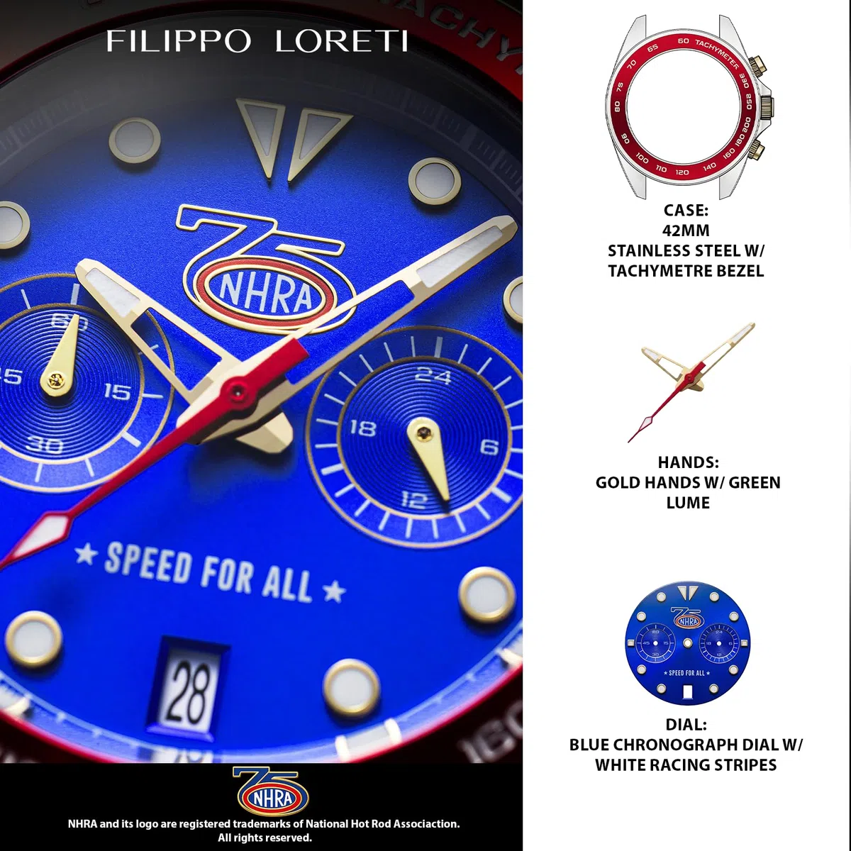 FILIPPO LORETI NHRA 75 - Relojes para hombre, relojes cronógrafos para hombre