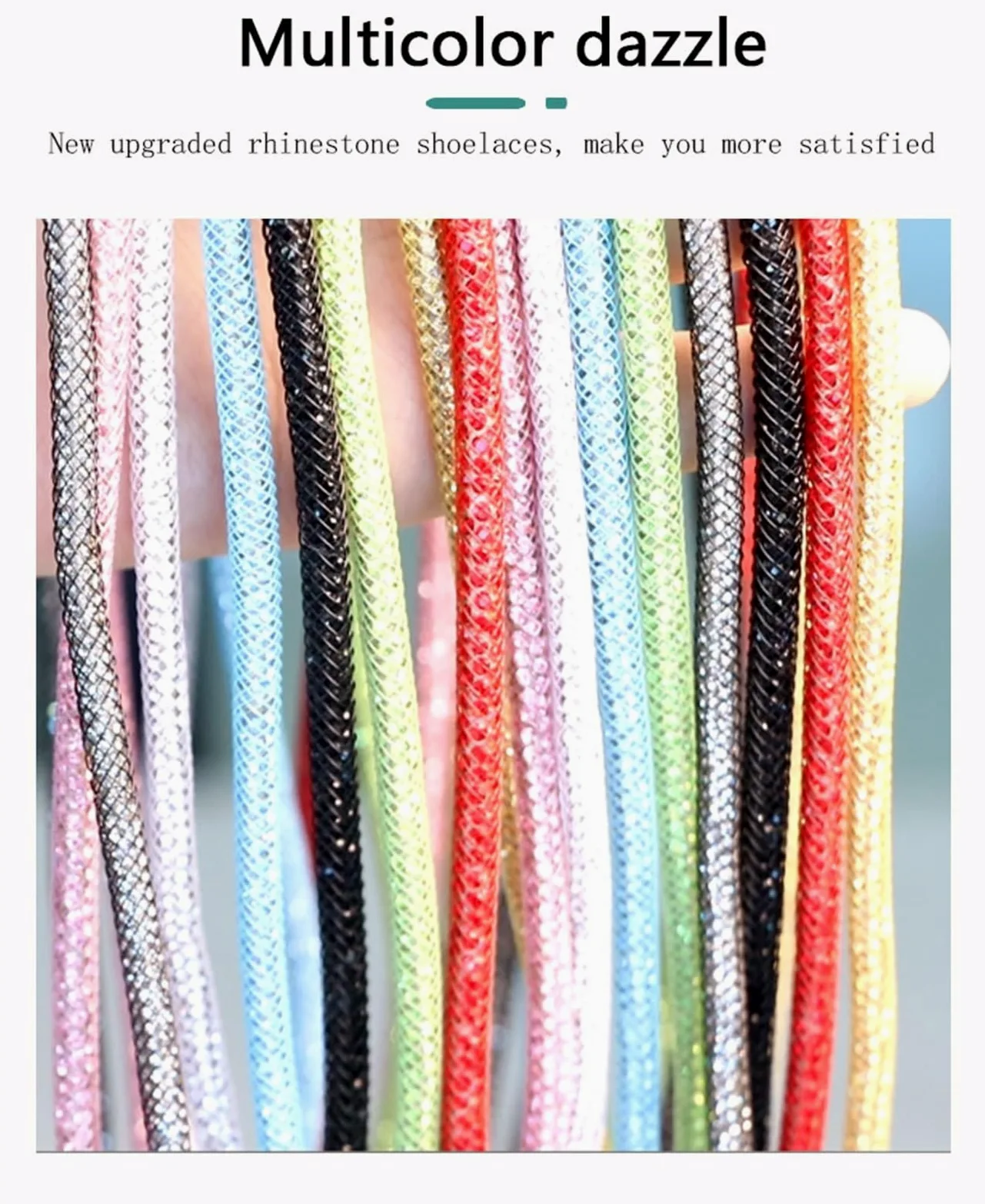 Cordones, Cordones Redondos de Diamantes imitación, Cordones Zapatos, con arcoíris, for Zapatillas, for, Cuerdas DIY(Green,140cm)
