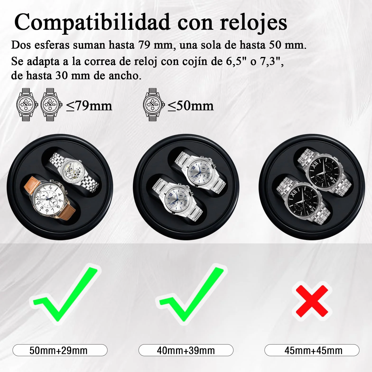 Caja de Carga Automática Ultra Silenciosa para Relojes de Lujo 4 Relojes de Pulsera Mecánicos