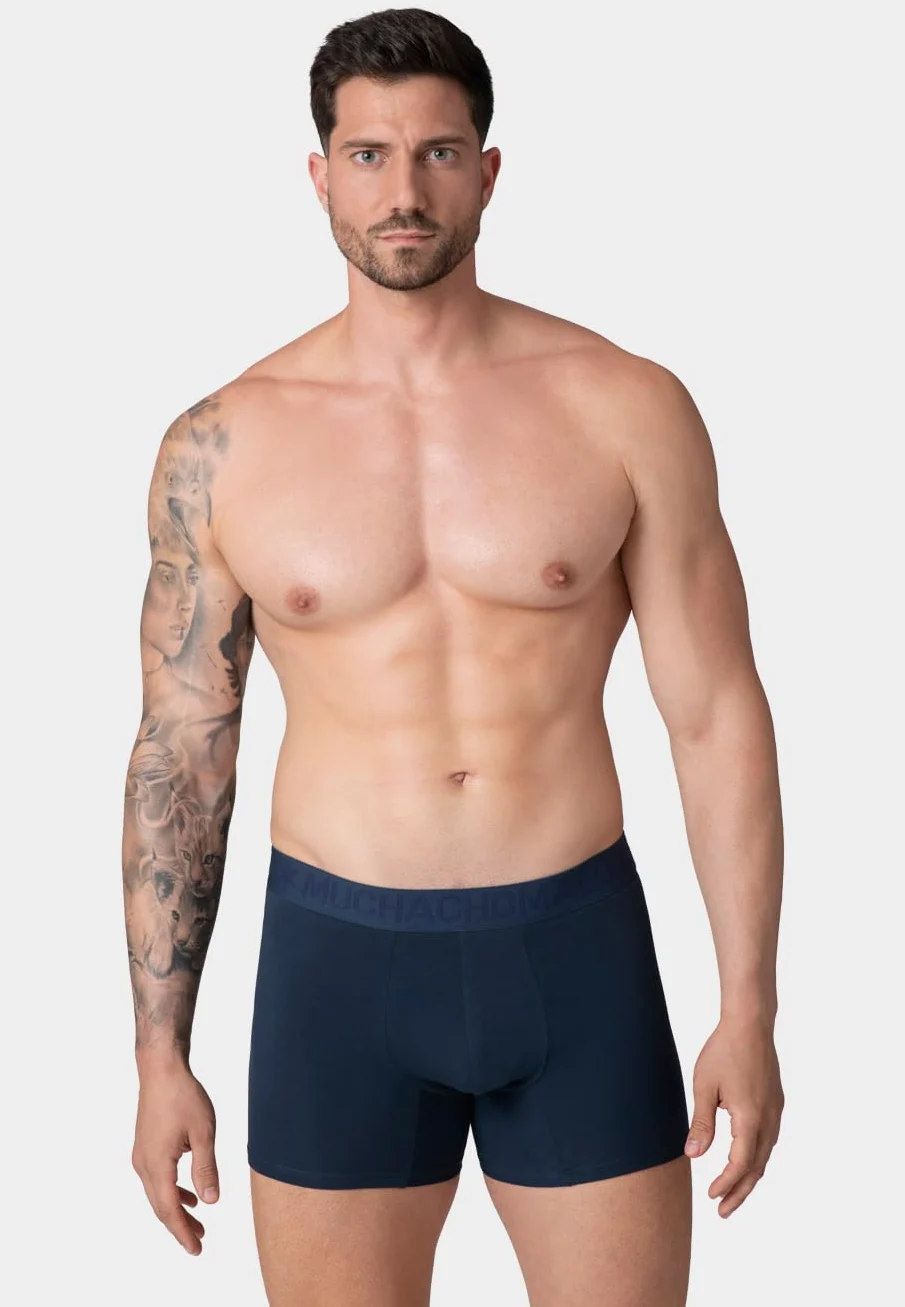 Muchachomalo Calzoncillos para Hombre, Ropa Interior Lisa de Algodón para Hombre, Pack de 2 Unidades, Bóxers Lisos de Corte Clásico con Cintura Elástica