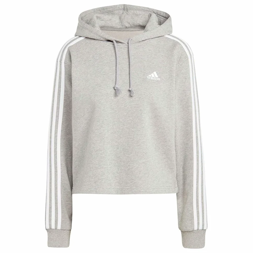 adidas 3-Stripes French Terry Cropped Hoodie Sudadera con Capucha Mujer