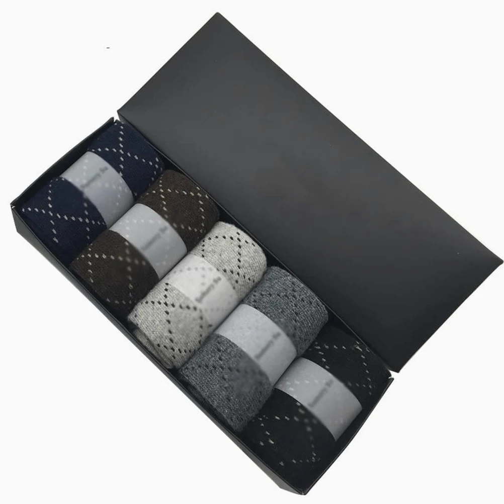 5 Pares/Lote Calcetines de Lana Hombres Invierno Cashmere Transpirable Calcetines Casuales Masculinos Dulce Regalo (Color: T Tamaño: Un tamaño) (Color : A, Size : One Size)