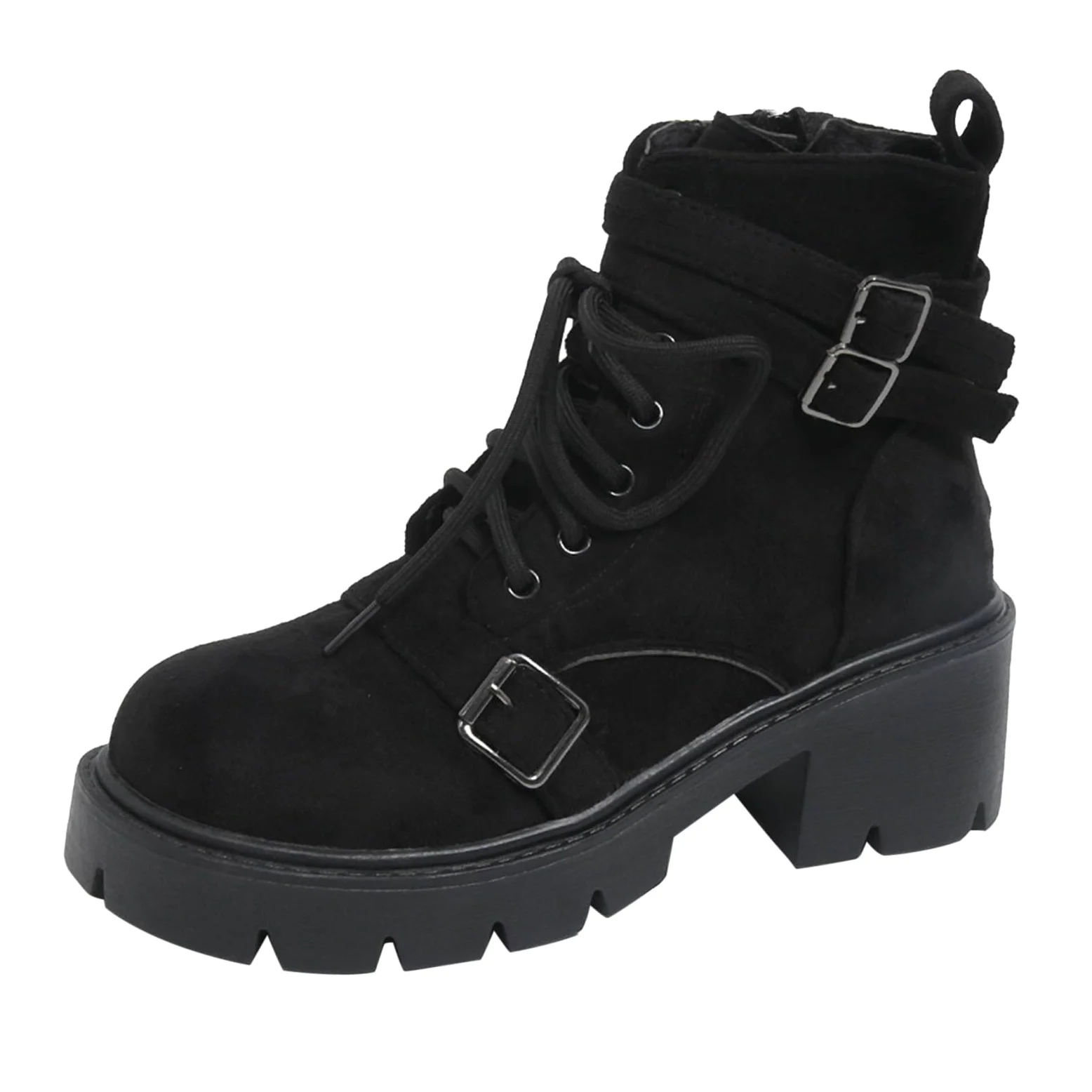 Genérico Botines Mujer Vestir Cordones Plataforma Botas Puntera Redonda Elegantes Zapatos Suaves y Cómodos Caminar Bota Casuales Antideslizantes Botin para Otoño Invierno Trabajo Paseo y Uso Diario