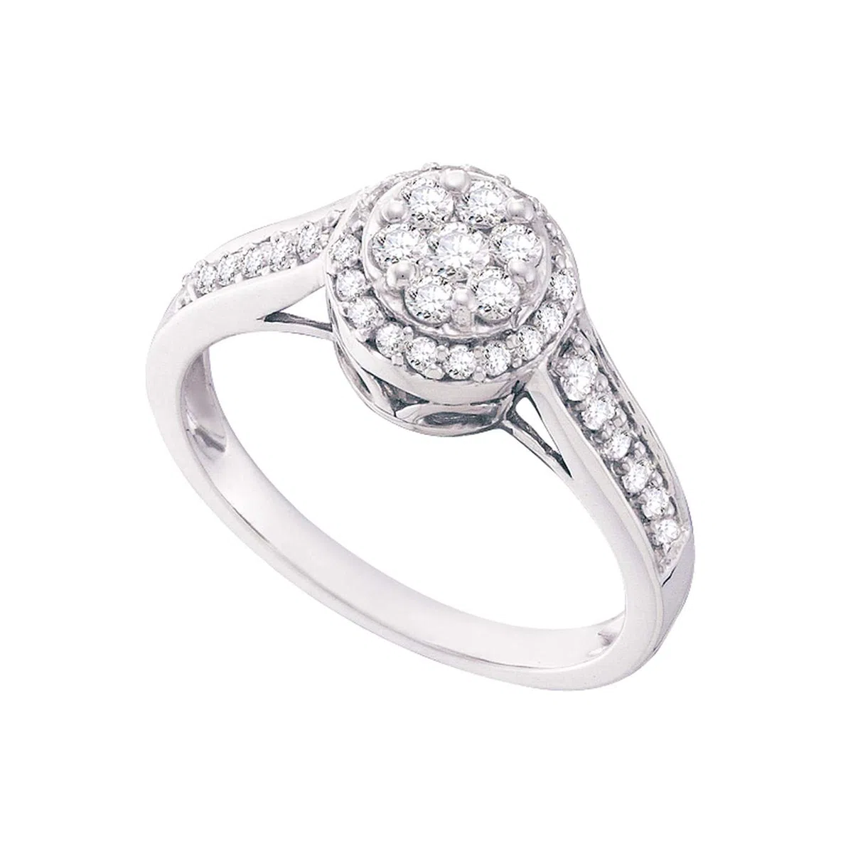 DazzlingRock Collection 10 quilates oro blanco redonda IJ Diamond