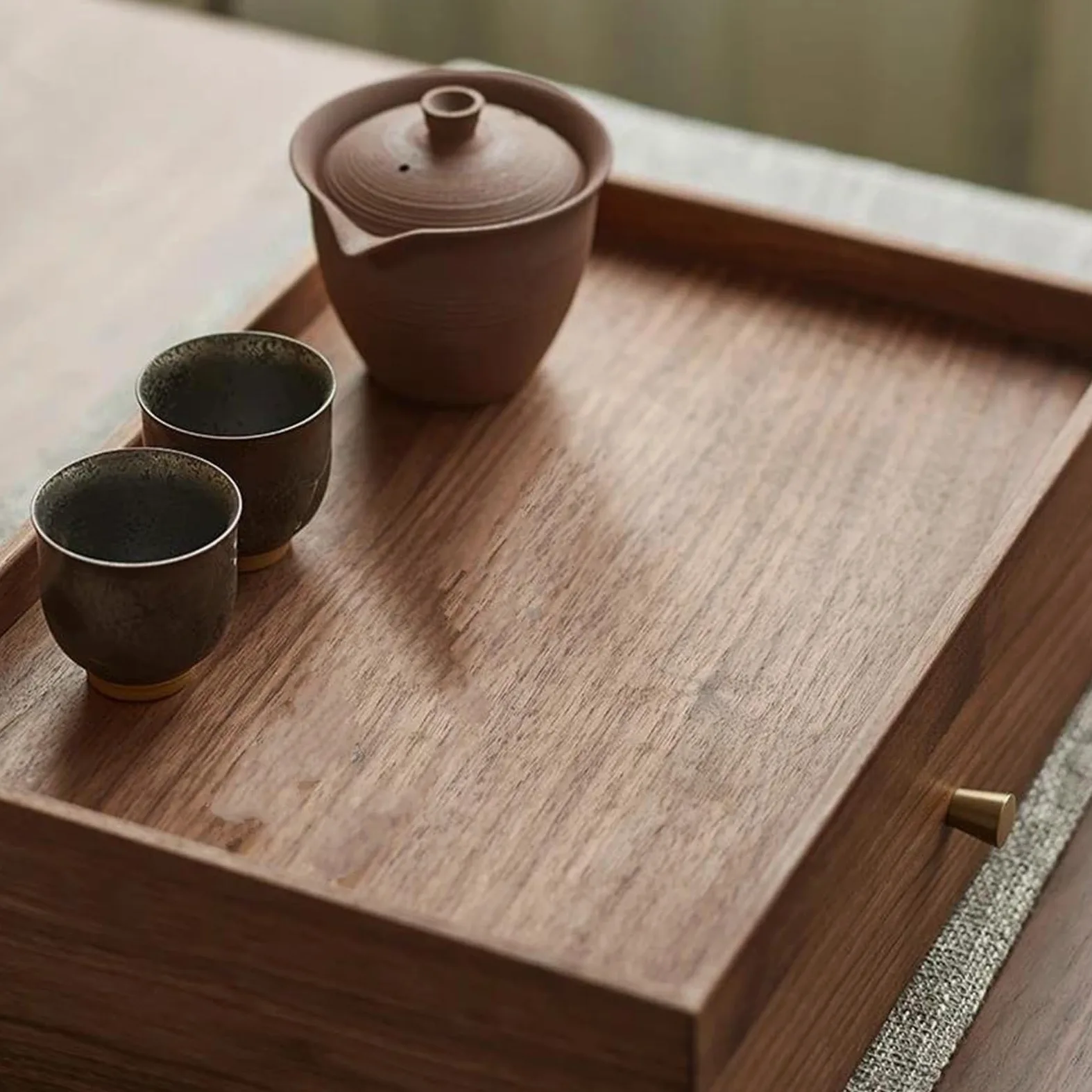 Collar Organizador Negocio de Madera sólida Caja de Almacenamiento de Almacenamiento de té Caja de Almacenamiento de Pastel de té con cajón