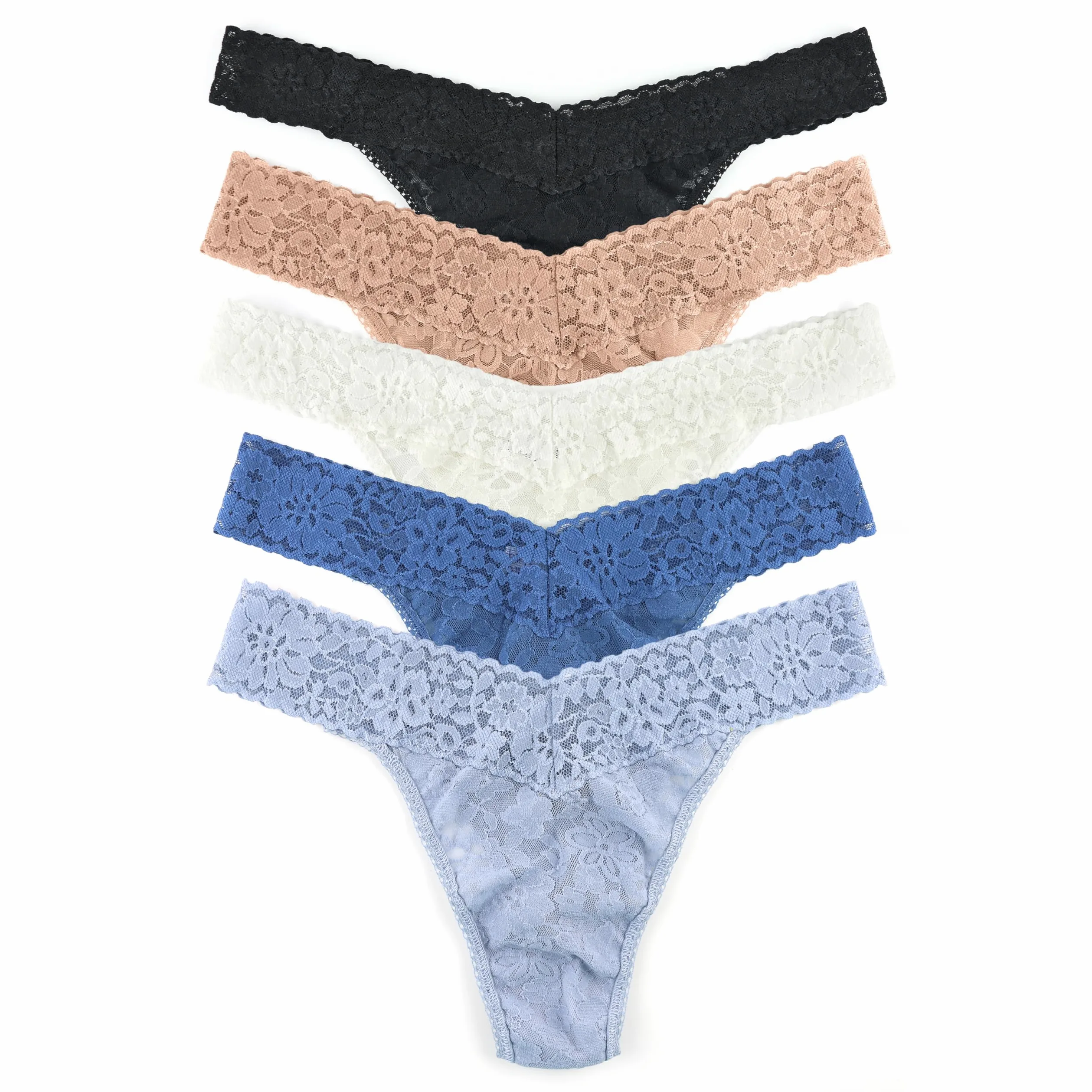 hanky panky, Daily Lace Original Rise Tanga, paquete de 5, talla única (4-14)