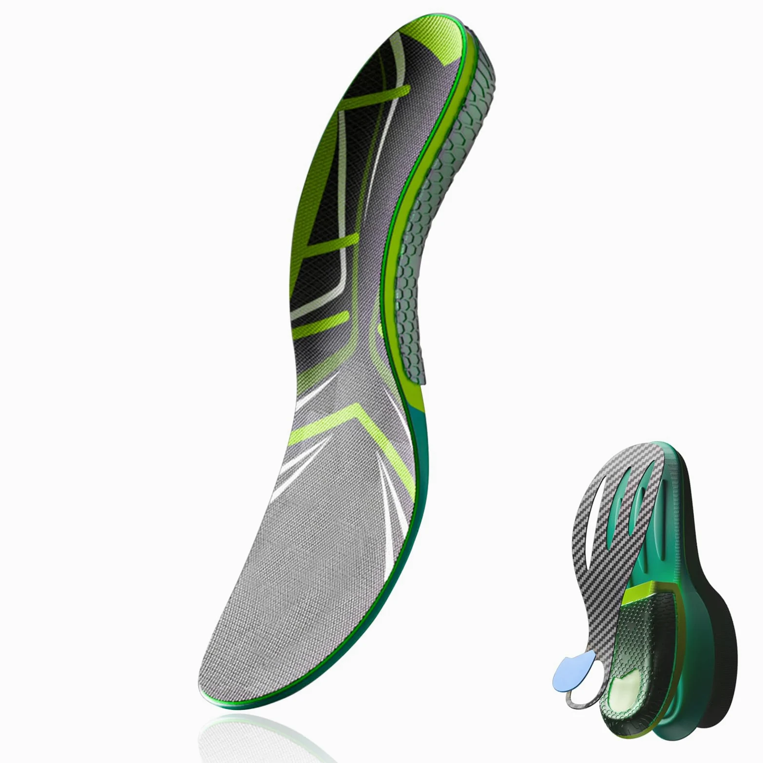 Plantilla de Fibra de Carbono, plantilla deportiva profesional con alta resiliencia y absorción de impactos - Soporte de arco para correr, entrenamiento intensivo y actividades deportivas