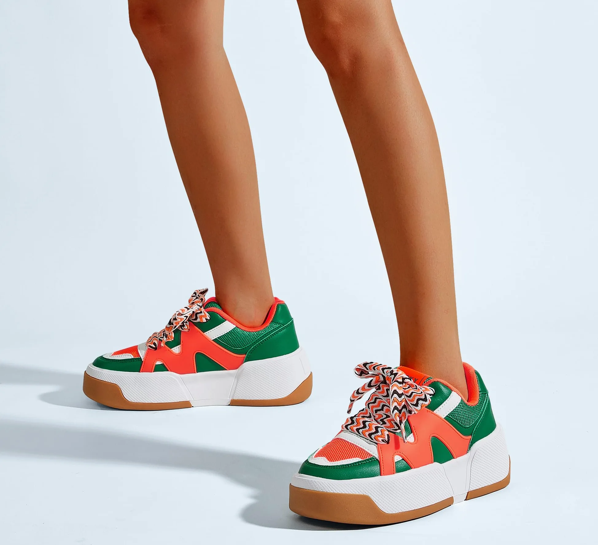 LUCKY STEP Zapatillas de Moda con Plataforma para Mujer Cómodas Suela Gruesa para Caminar y Tenis