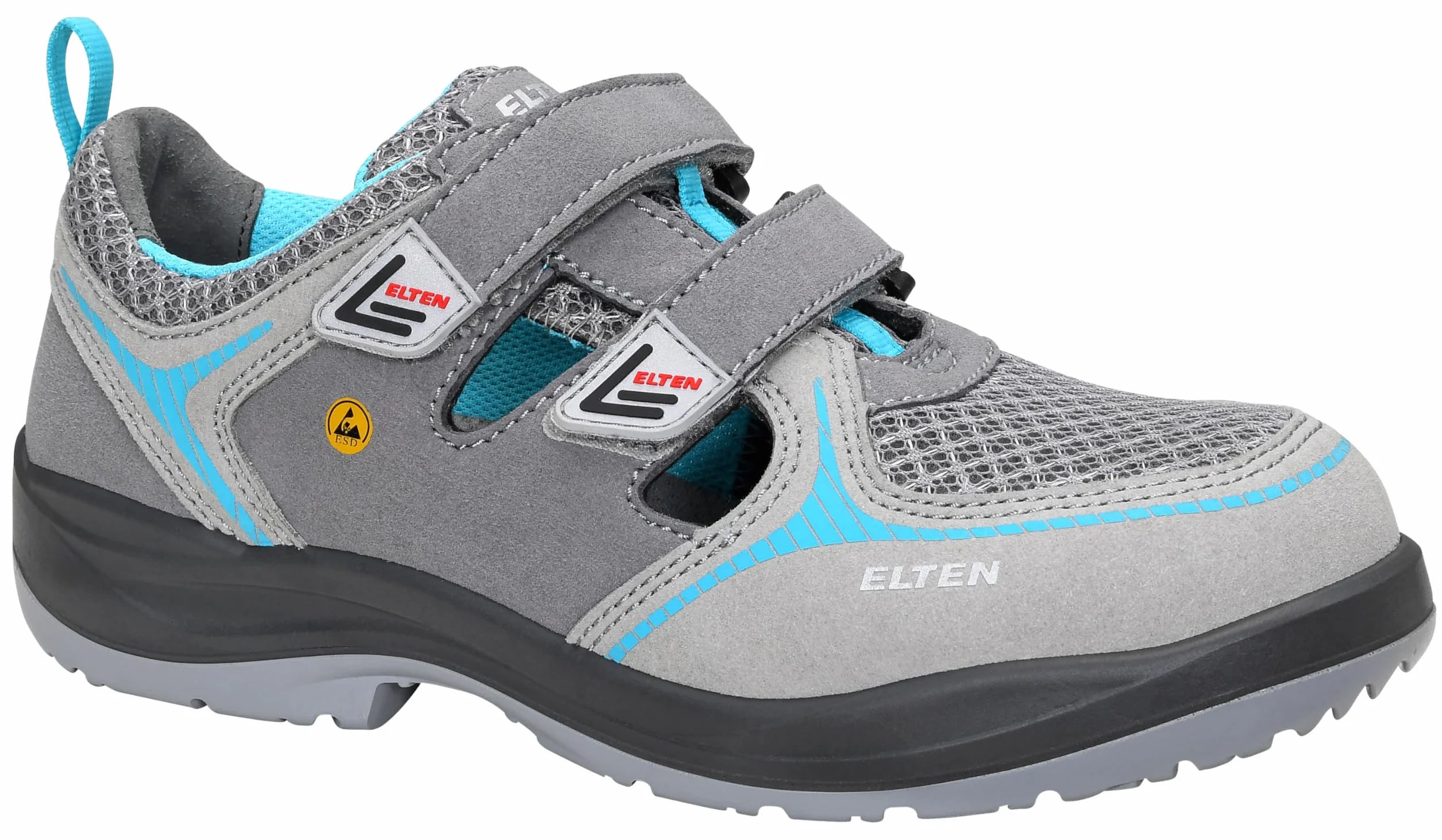 Elten Mila Aqua Easy ESD S1 Zapatillas de seguridad mujer ligeras gris agua puntera acero cierre velcro talla 35