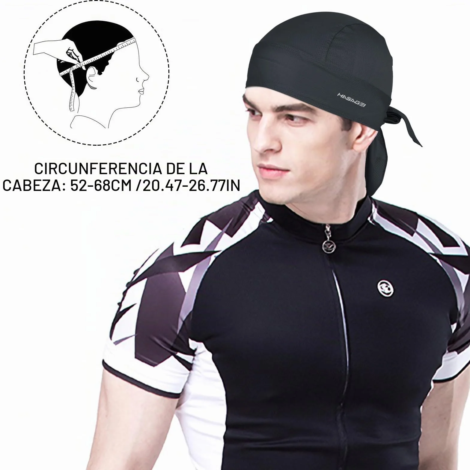 HASAGEI Bandana Deportiva Durag Pañuelo para la Cabeza Transpirable Absorbe el Sudor Verde