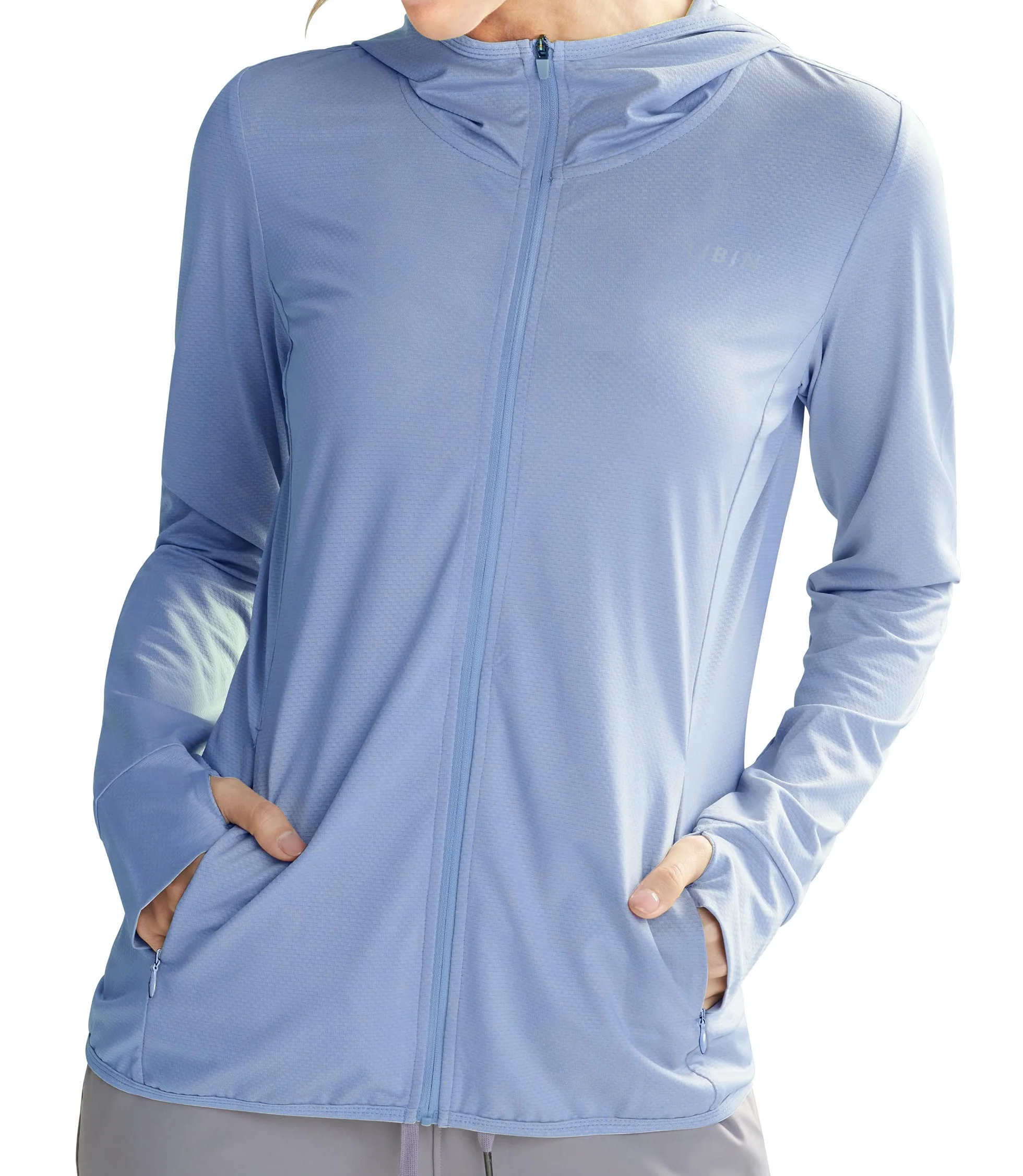 Libin Mujer Chaqueta Deportiva UPF 50 Protección Solar Cremallera Completa Manga Larga