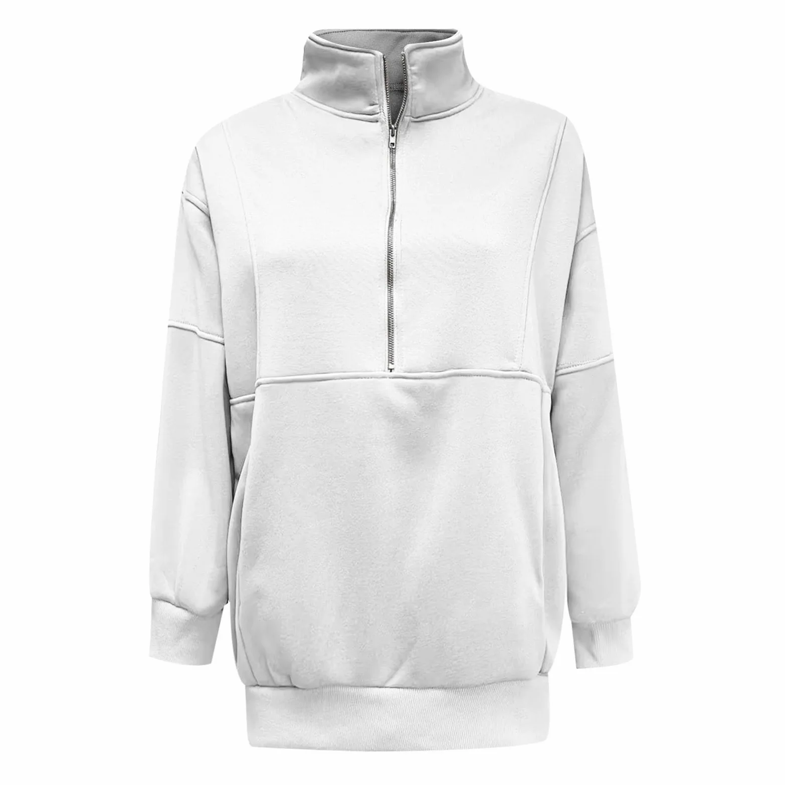 Sudaderas con cuello redondo y bloques de color para mujer, informales, personalizadas, con forro polar, cuello alto, ajuste holgado, con cremallera, lindos suéteres gráficos, delgados, de dibujos