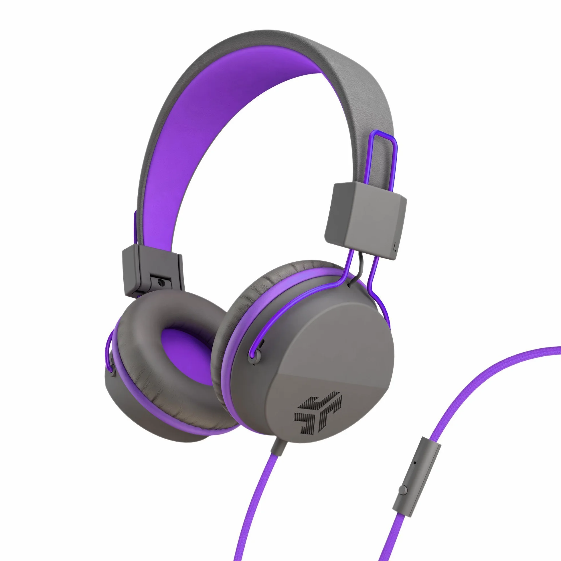 JLab JBuddies Studio - Auriculares infantiles con cable, auriculares supraaurales para niñas y niños, volumen limitado con micrófono, aislamiento de ruido, auriculares ajustables para niños, color