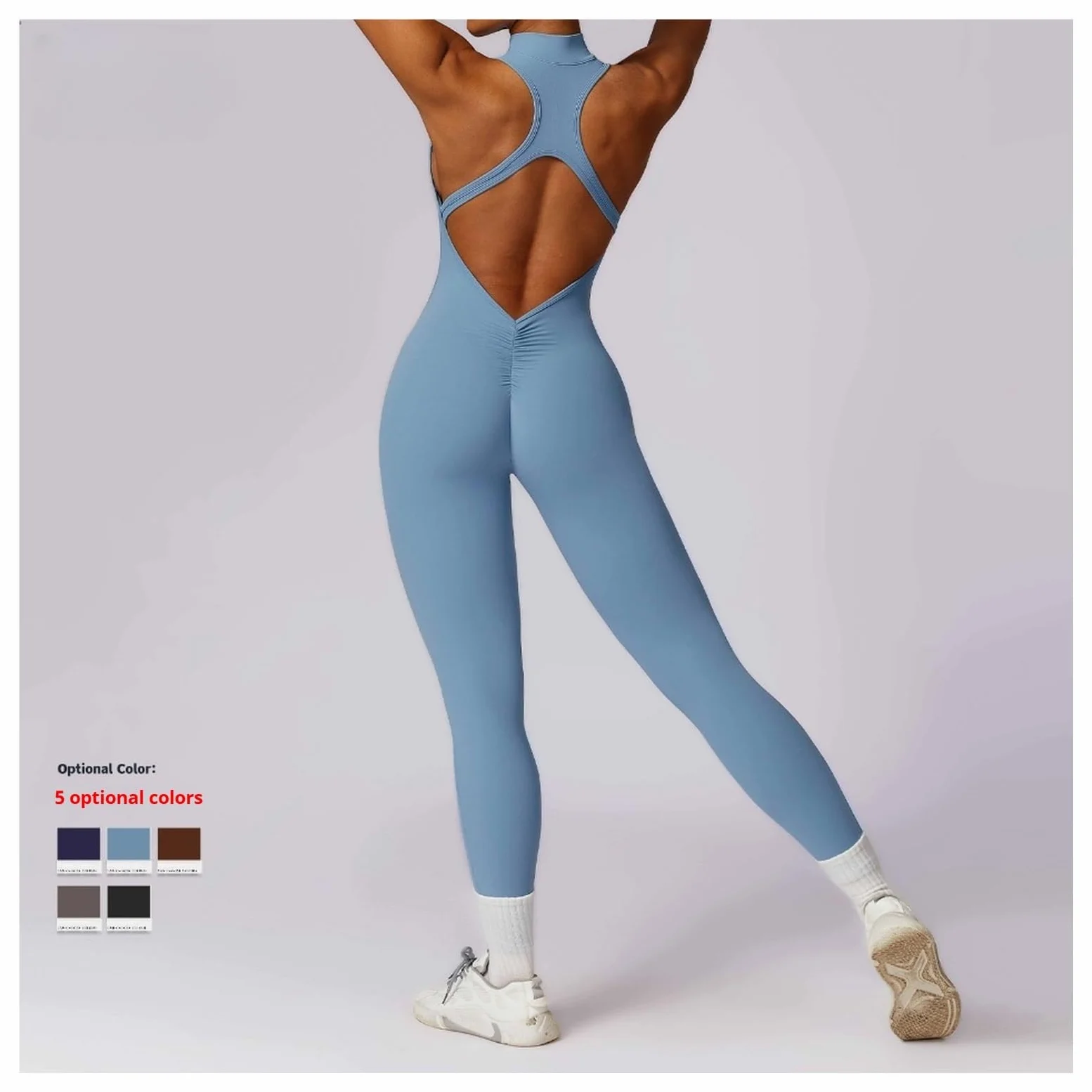 Body de Yoga con Cremallera de Secado rápido Color Piel, Mallas Deportivas for Entrenamiento de Intensidad