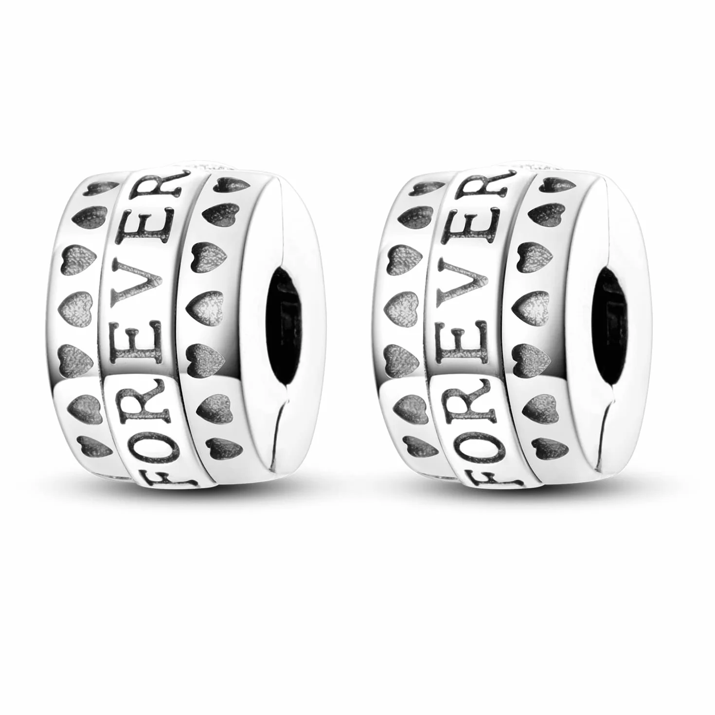 Parmuz Clip Espaciador Charm para Pulsera 925 Pavé de Plata de Ley Circonita Cúbica Clip Lock Espaciador Tapón Charm Bead Star Moon Evil Eye charms Joyería Regalo para Mujer