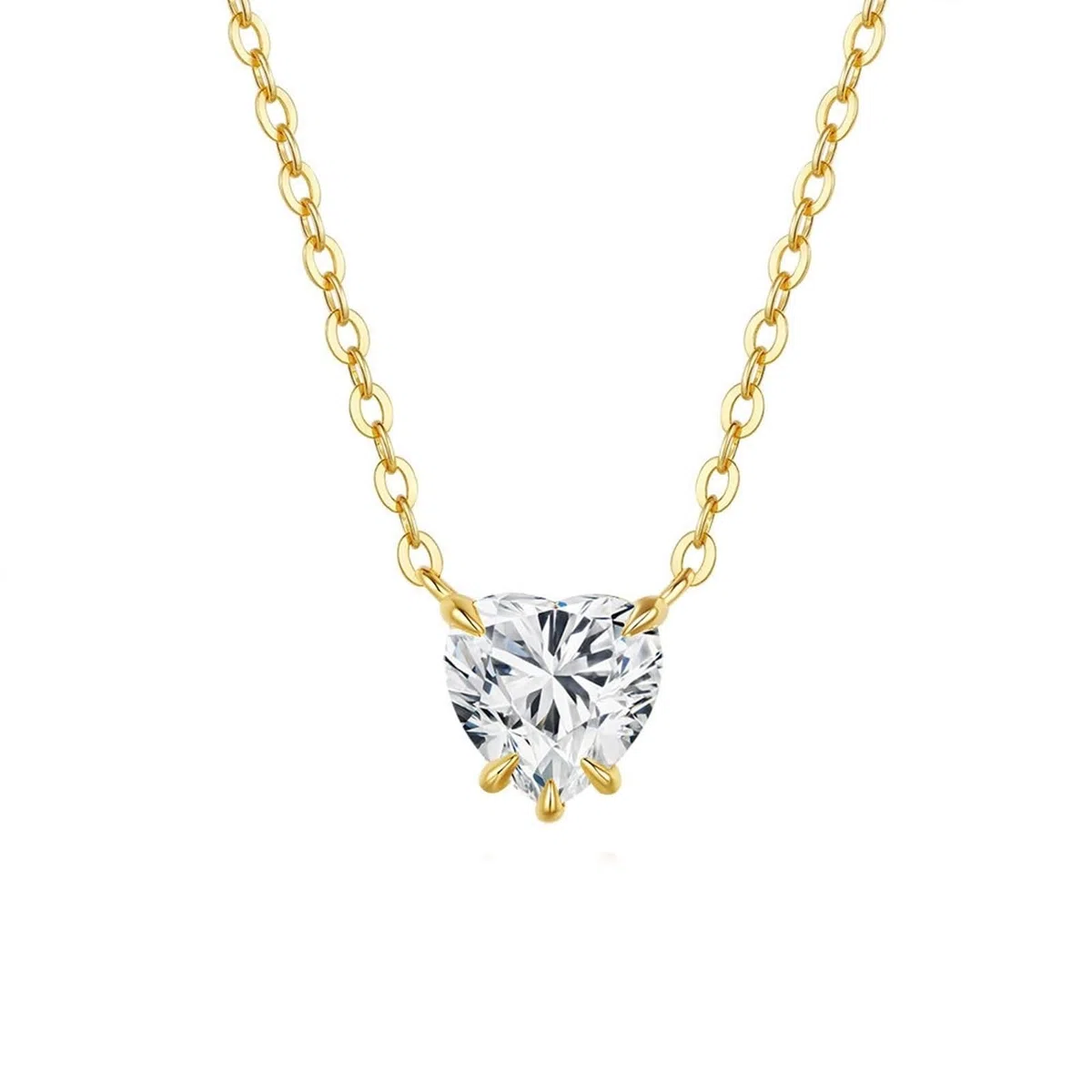 Collares de moissanita para mujer, collar de oro amarillo de 14 quilates y oro amarillo de 14 quilates con solitario de 9 quilates, 14 quilates, para el día de San Valentín