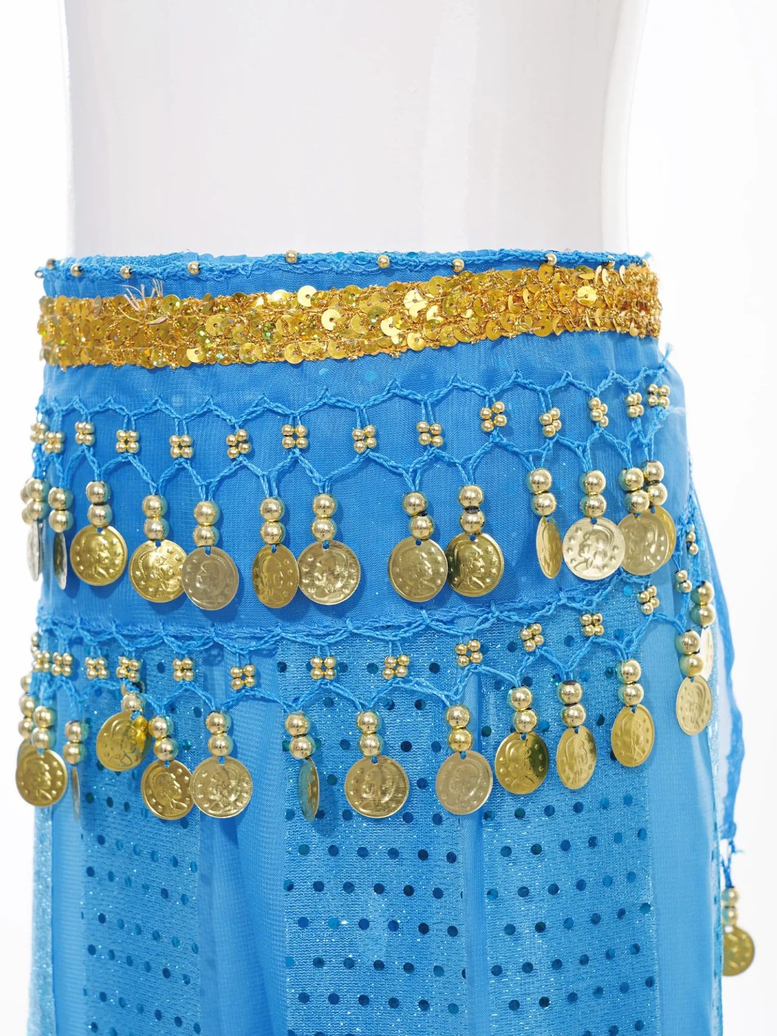 Pantalón Bombacho con Monedas para Niñas Gasa Brillante Cintura Elástica