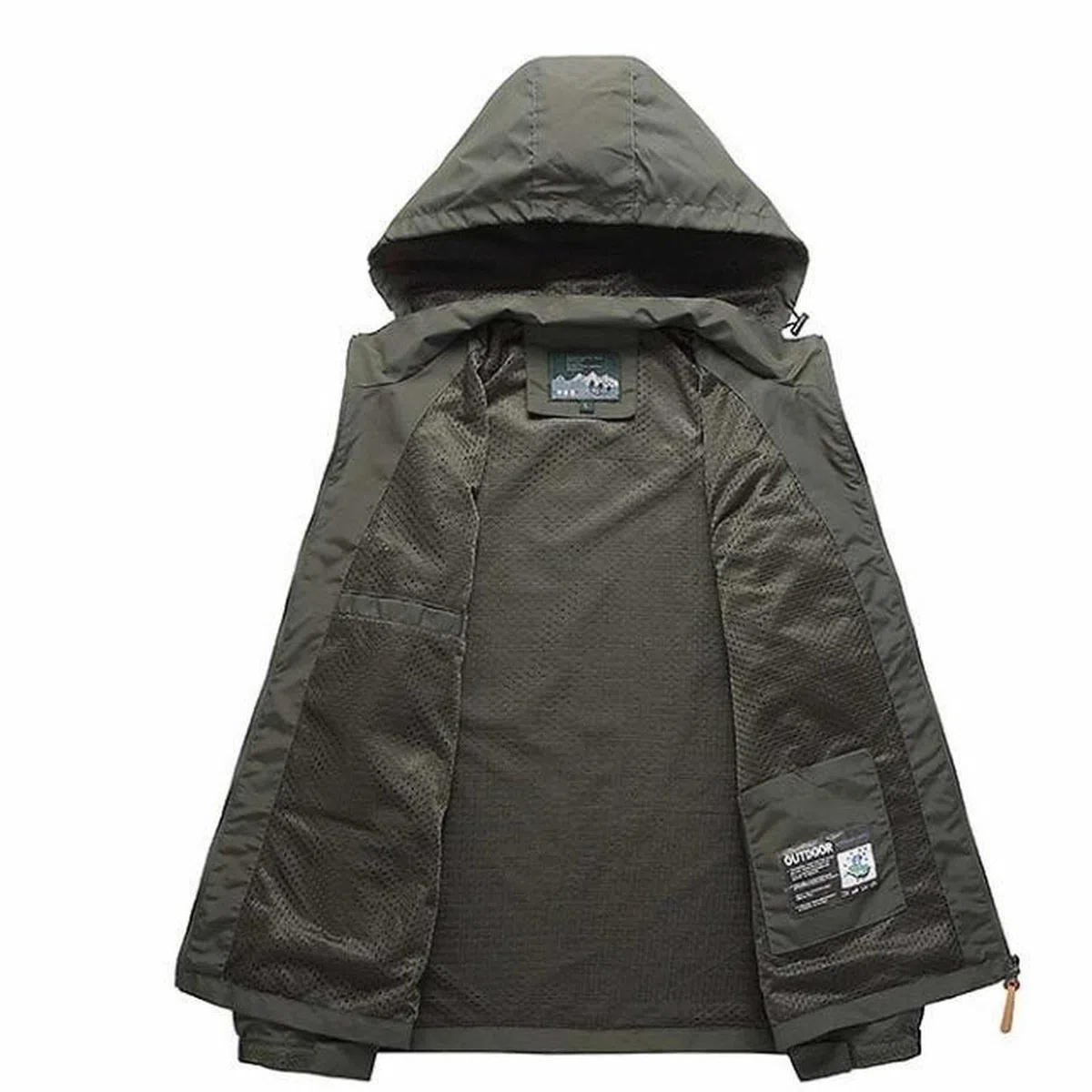 Generisch Chubasquero para hombre, chaqueta impermeable para exteriores, sudadera para hombre, con capucha, ropa deportiva, chaqueta deportiva de un solo color, chaqueta de entretiempo, sudadera de