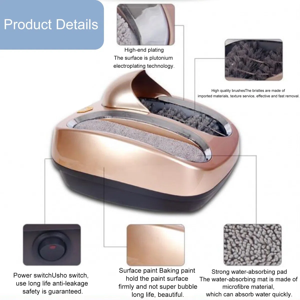 Máquina automática de cepillado de zapatos, pulidora eléctrica de zapatos con inducción, sin polvo para uso en talleres de hotel