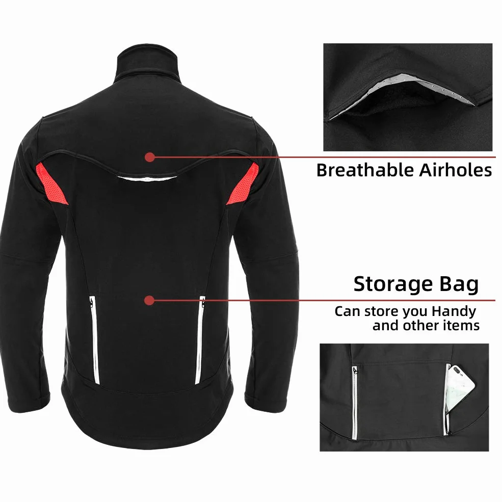 ROCKBROS Chaqueta Ciclismo Invierno Forro Polar Antiviento Térmico Hombre Mujer
