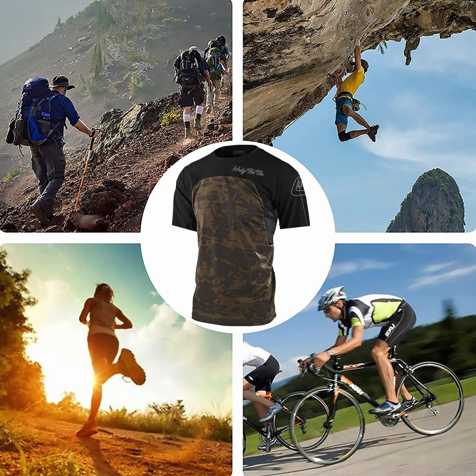Maillot Ciclismo Hombre Verano MTB Bicicleta Montaña Camiseta Mangas Cortas