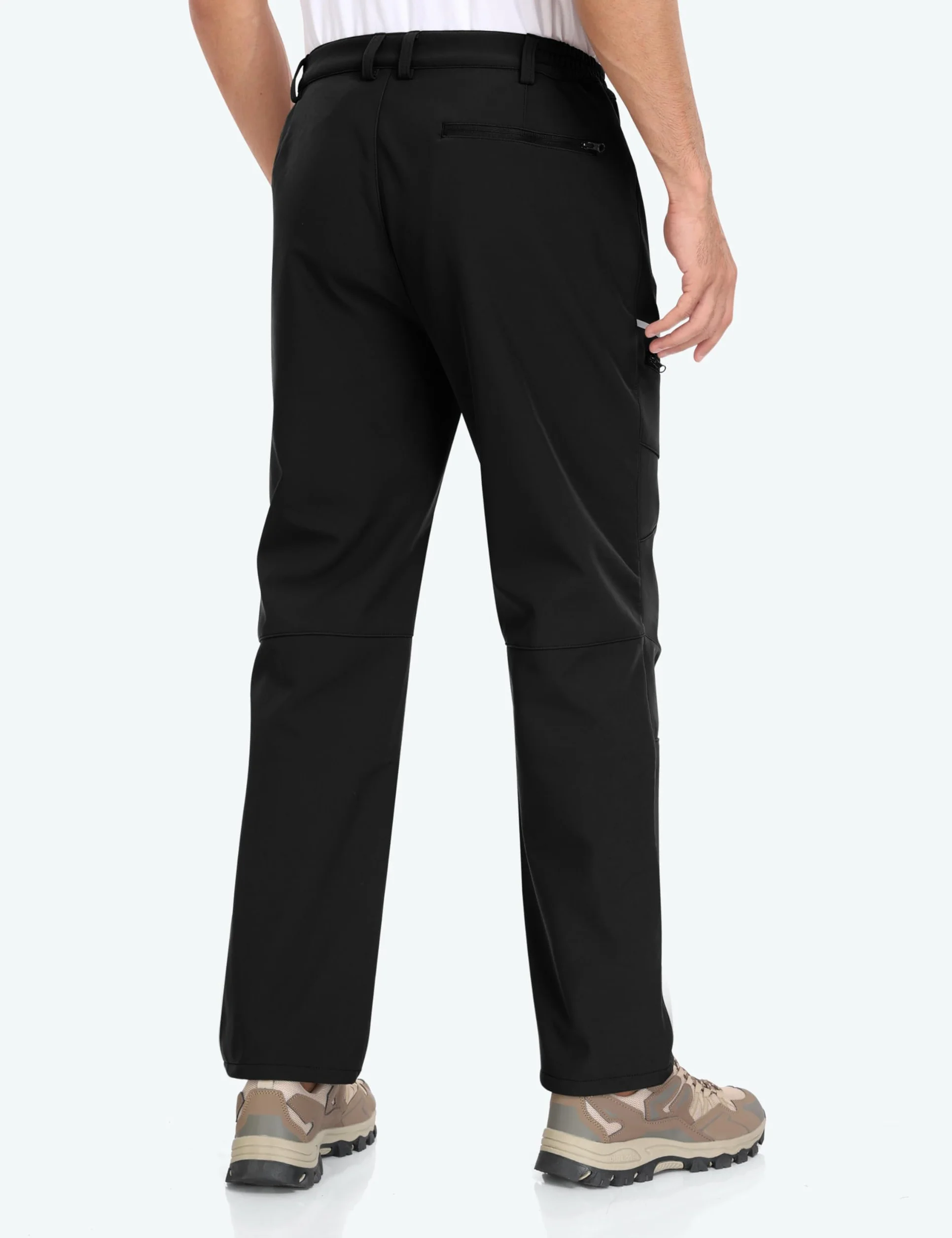 MoFiz Hombre Pantalones de Esquí Senderismo Softshell Cálido Forro Polar Invierno Nieve Trabajo Pantalón Impermeable Cortaviento