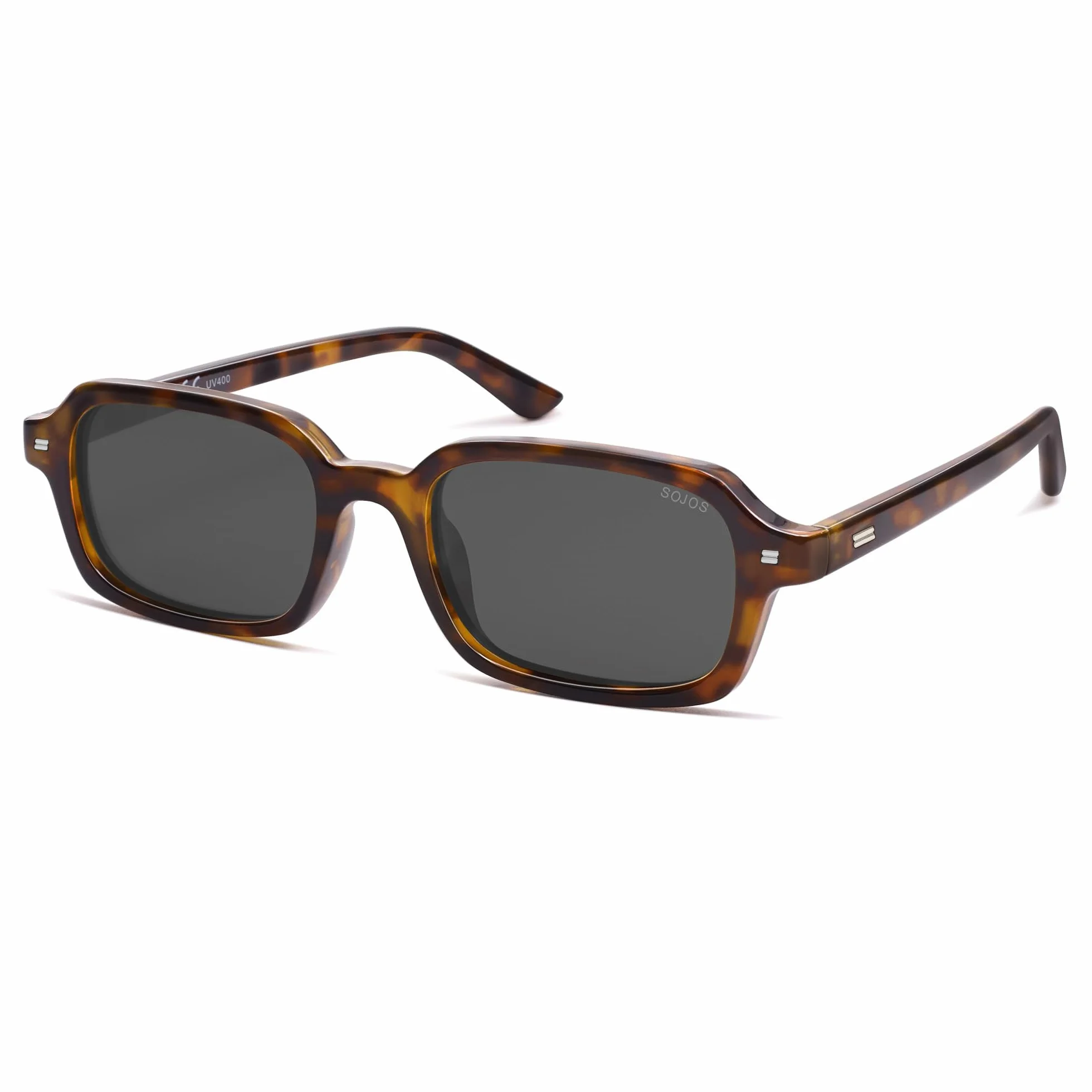 SOJOS Gafas de sol rectangulares polarizadas retro con protección UV400 SJ2610