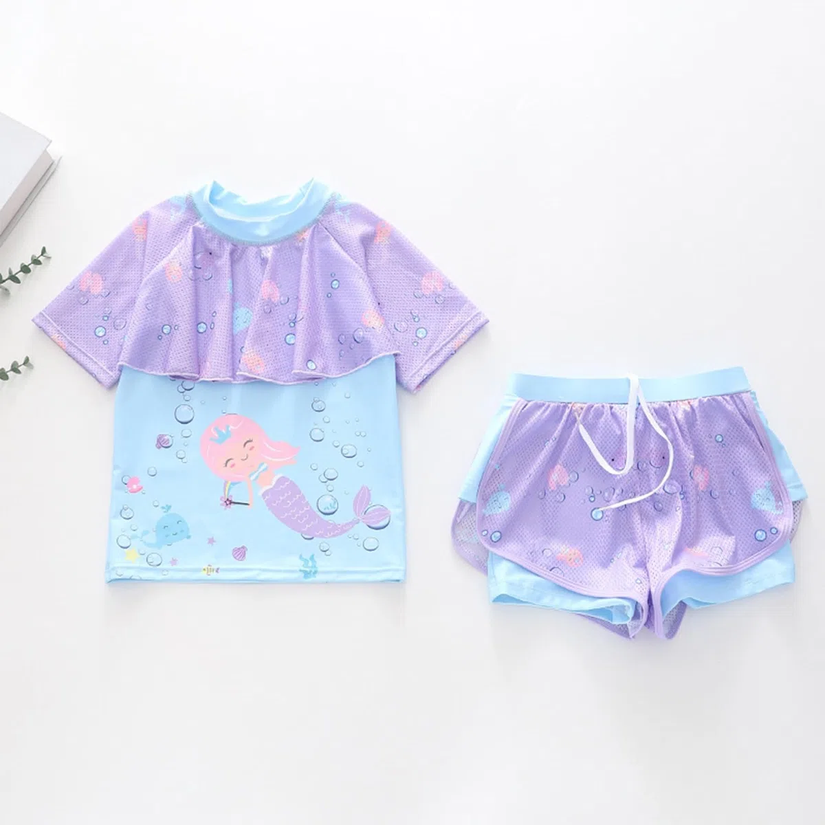 Bañador de triángulo para niñas con falda, traje de baño de dos piezas para niñas, dulce, deportivo, para niños y adolescentes, con ajuste cómodo
