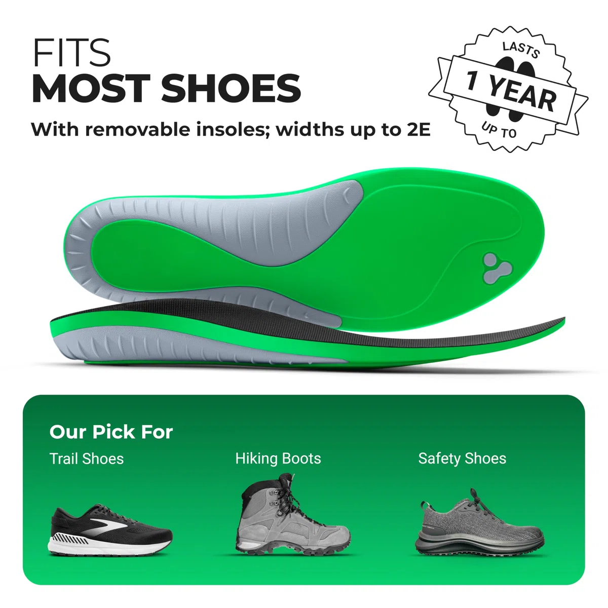 Protalus T-100 Elite - Plantillas patentadas de repuesto para alivio del estrés, mayor comodidad, alivia la fascitis plantar, antifatiga, mejora la alineación, plantillas de zapatos para mujer, talla