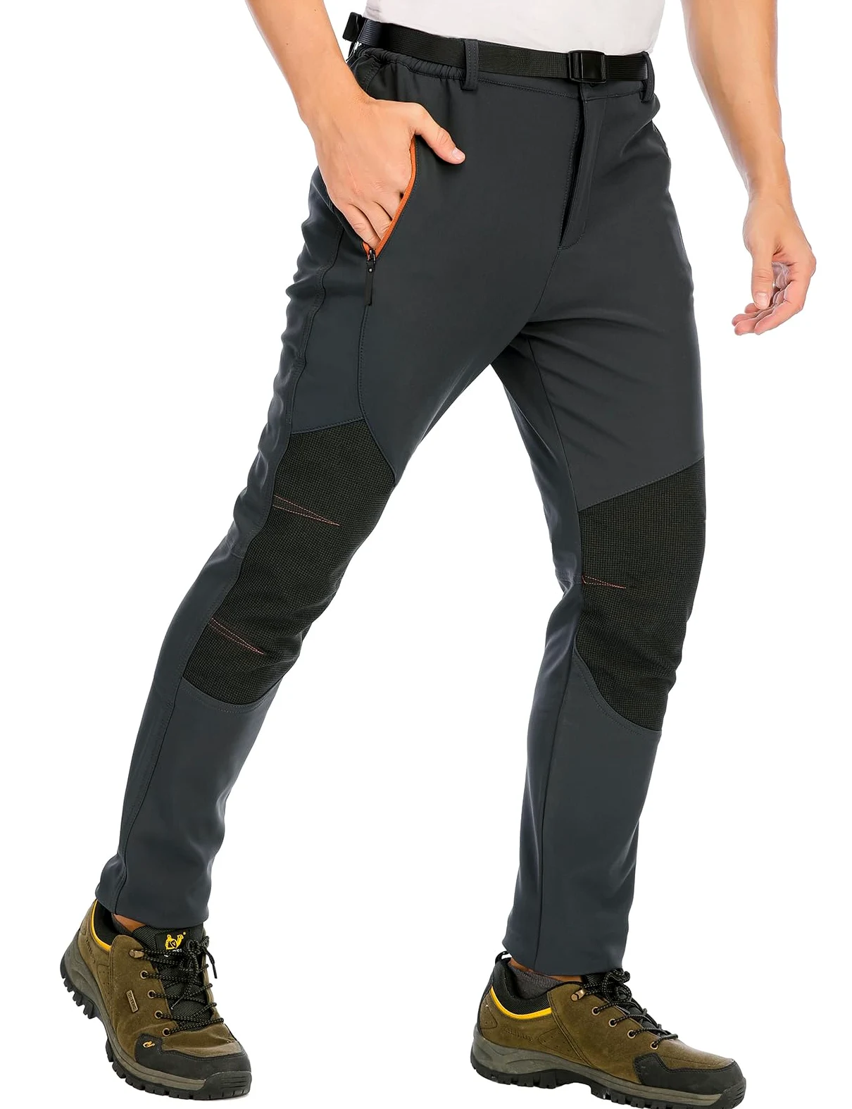 BenBoy Hombre Trekking Pantalones de Nieve Impermeables Softshell Montaña Pantalones Invierno Calentar Escalada Senderismo Esquiar Aire Libre