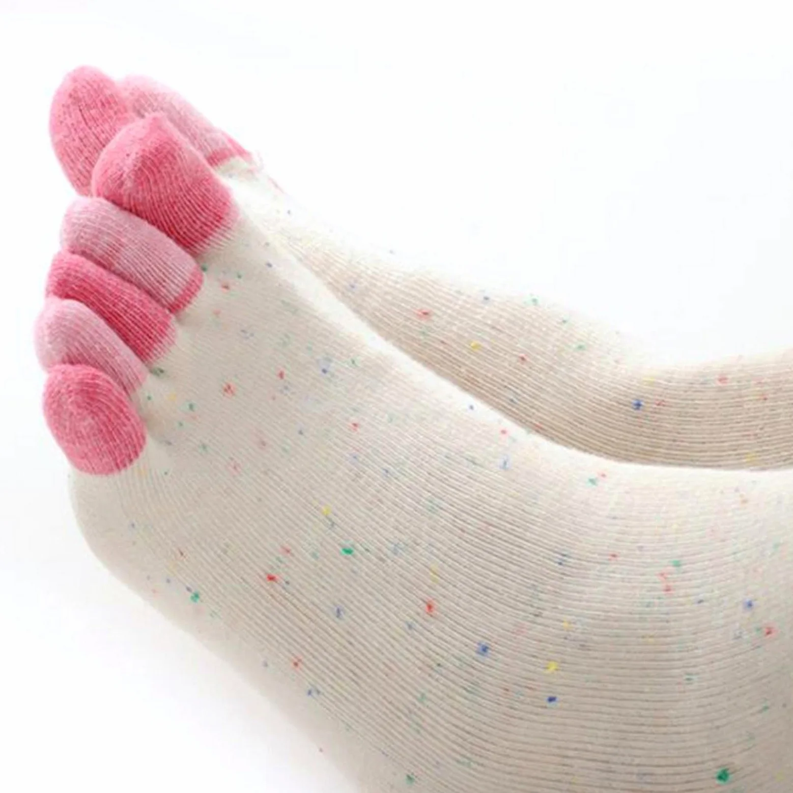 MOGSA Calcetines para mujer, 5 unidades, para primavera, otoño, cinco dedos, calcetines de tubo de algodón, calcetines coloridos para mujer, calcetines de 5 dedos