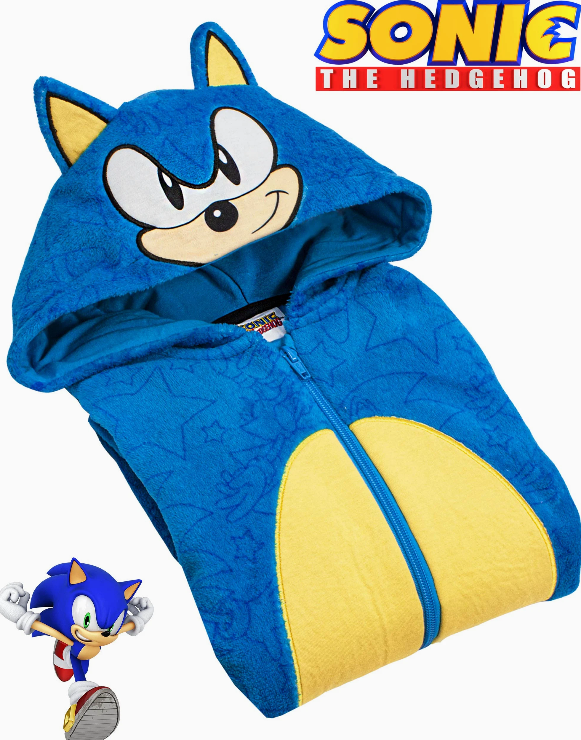Sonic The Hedgehog Onesie niños niños Pijamas Todo en un PJS