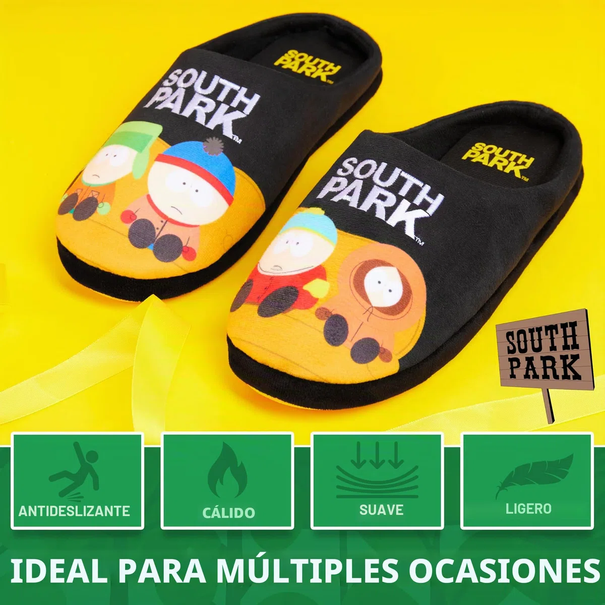 South Park Zapatillas de Estar para Hombre - Pantuflas de Casa de Invierno