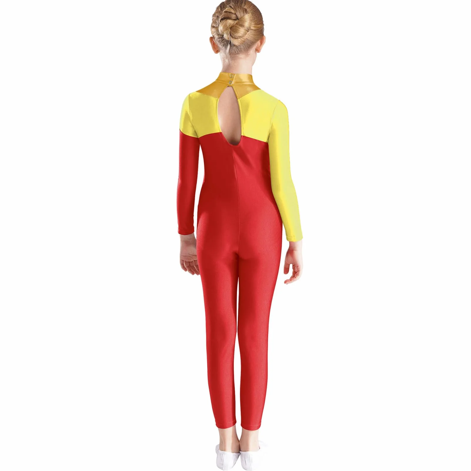 Oyolan Body De Danza Niña Mono Elástico De Gimnasia Rítmica Maillot Brillante De Patinaje Artistico Mono De Deportivo Fitness Yoga