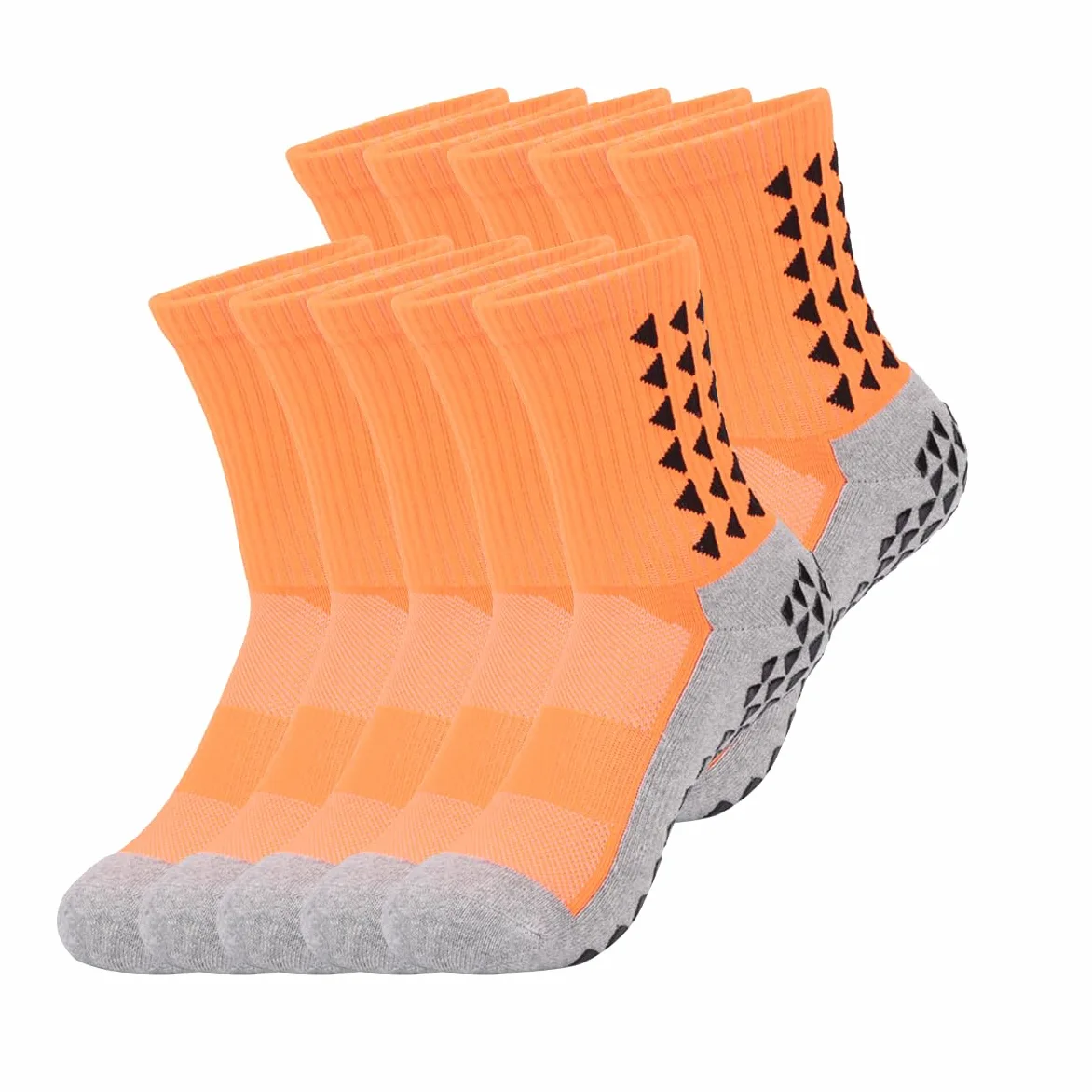 10 pares de calcetines tobilleros con cojín, calcetines deportivos para correr atléticos, calcetines de algodón antiampollas para hombres y mujeres, naranja, 10 pares naranja, 3-5