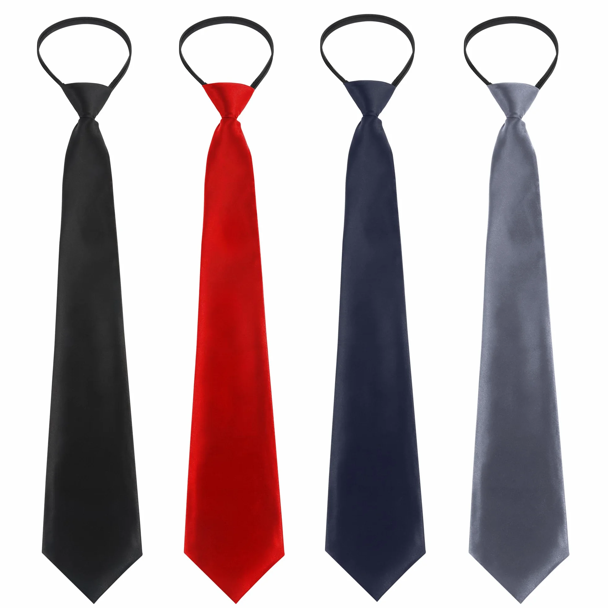 JSMTKJ 4 Piezas Corbata Infantil para Niños, Ajustable con Clip y Banda Elástica, Perfecta para Graduación, Boda, Disfraces y Eventos Formales Elegante y Fácil de Colocar para Niños
