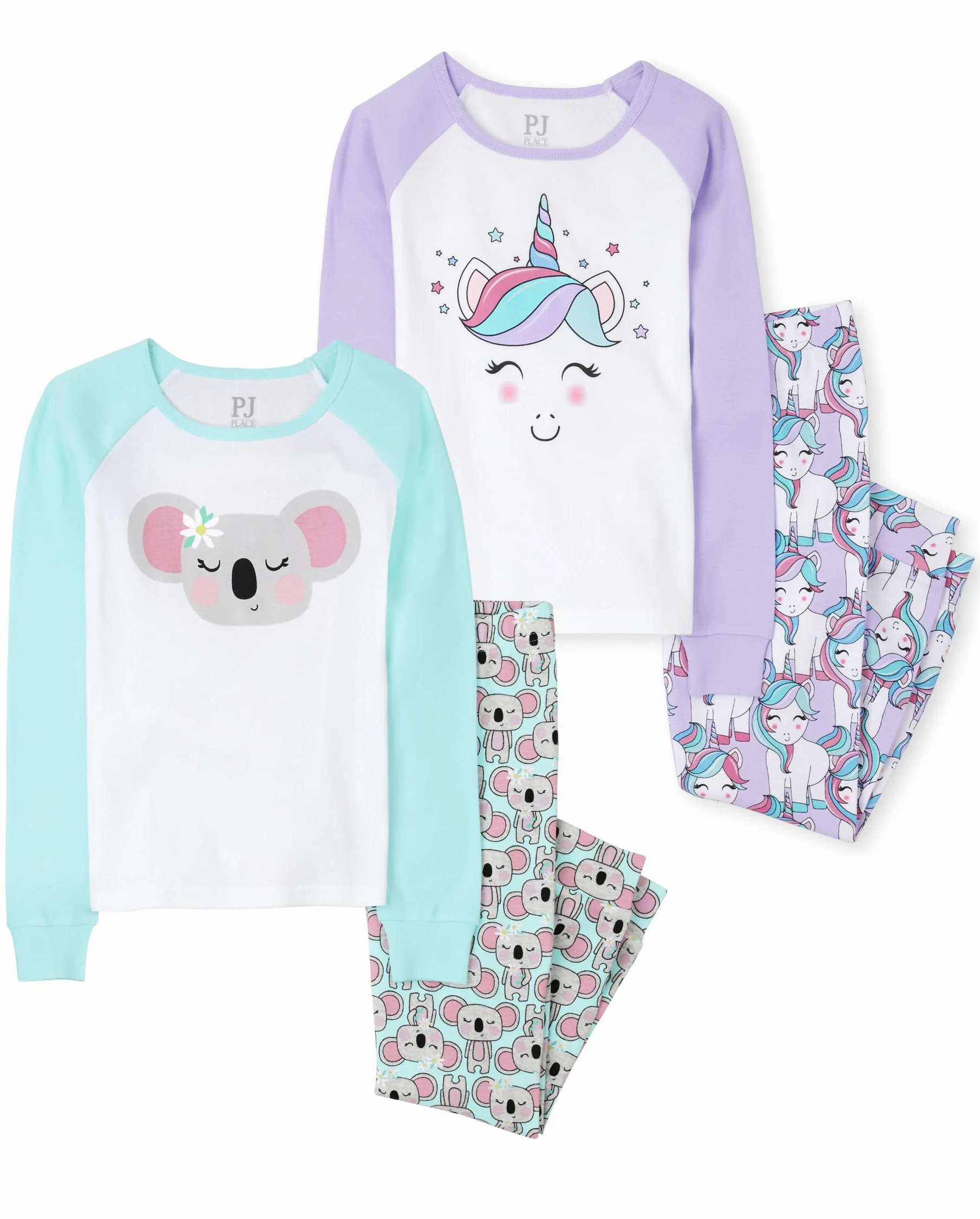 The Children's Place Conjunto de Pijama Familiar de 2 Piezas, Ajuste Cómodo, 100% Algodón, Niño Grande, Bebé Juego de Pijama Niñas (Pack de 2)