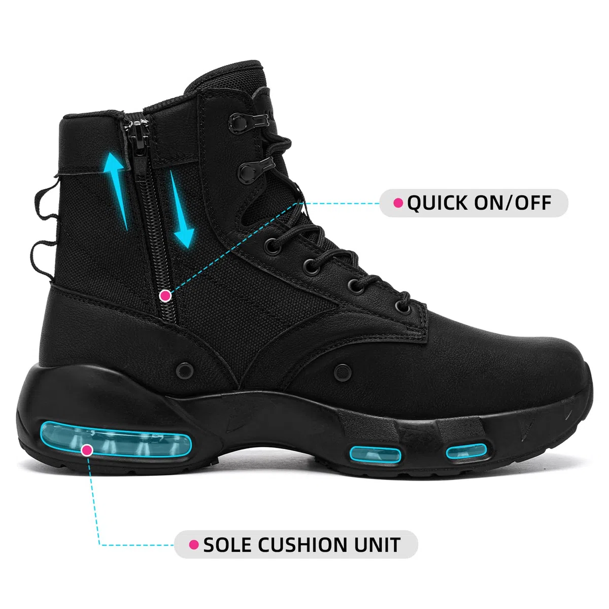LARNMERN Botas antideslizantes para hombre